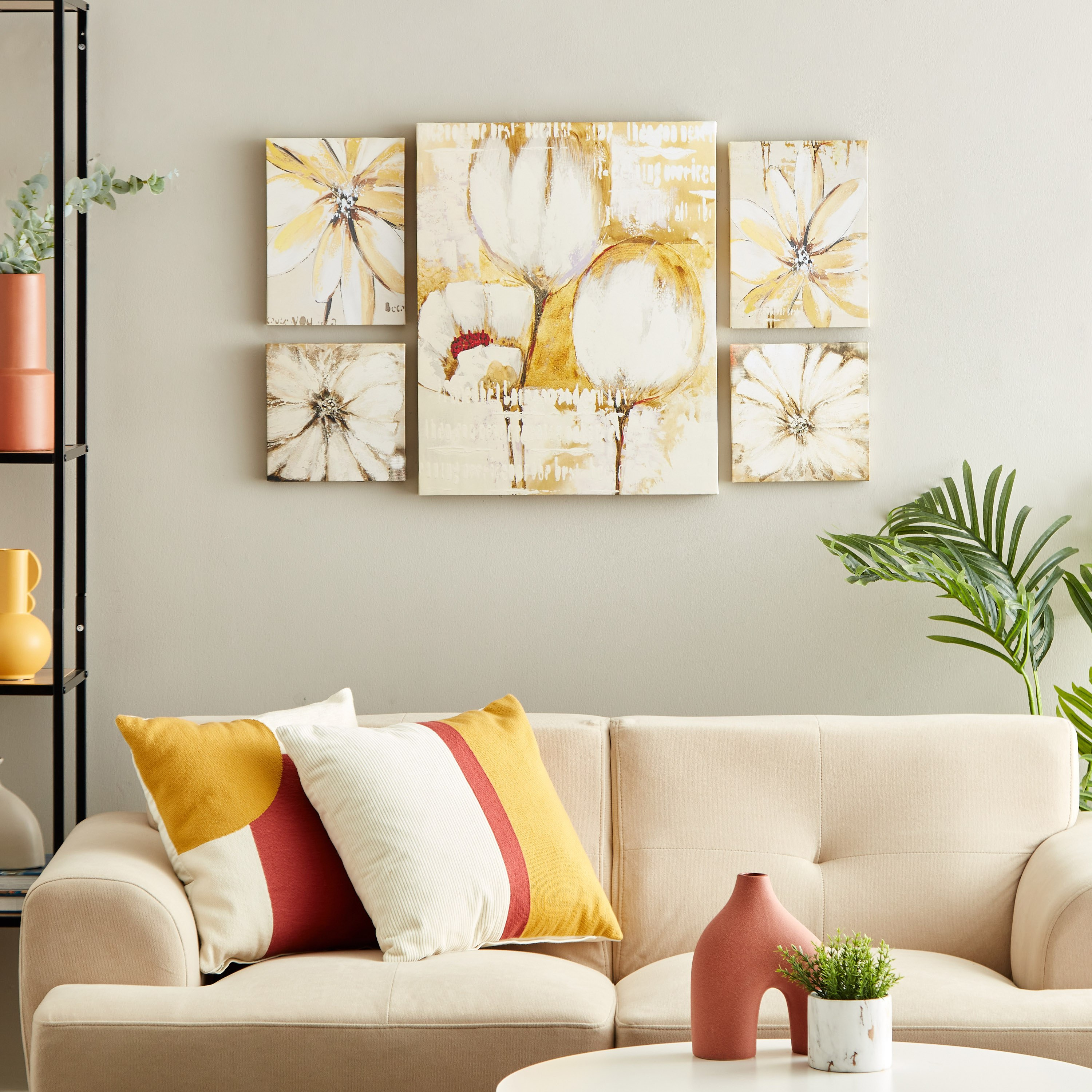 طقم زينة حائط كانفاس 5 قطع بتصميم أزهار من ريما-hbxhomeware-hbxdecorandfurnishings-image-4