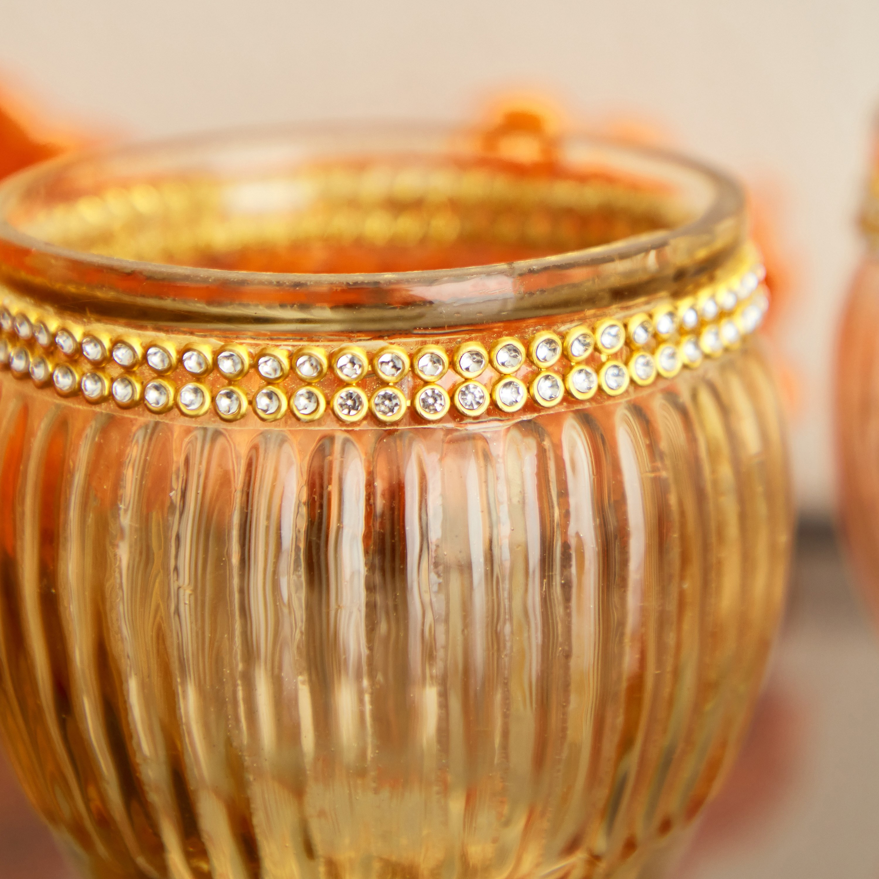 طقم حامل شموع زجاج بارز الملمس قطعتين من لومينوس - 7.5x7.5x6.5 سم-hbxlivingroom-decorandaccessories-candleholders-image-3