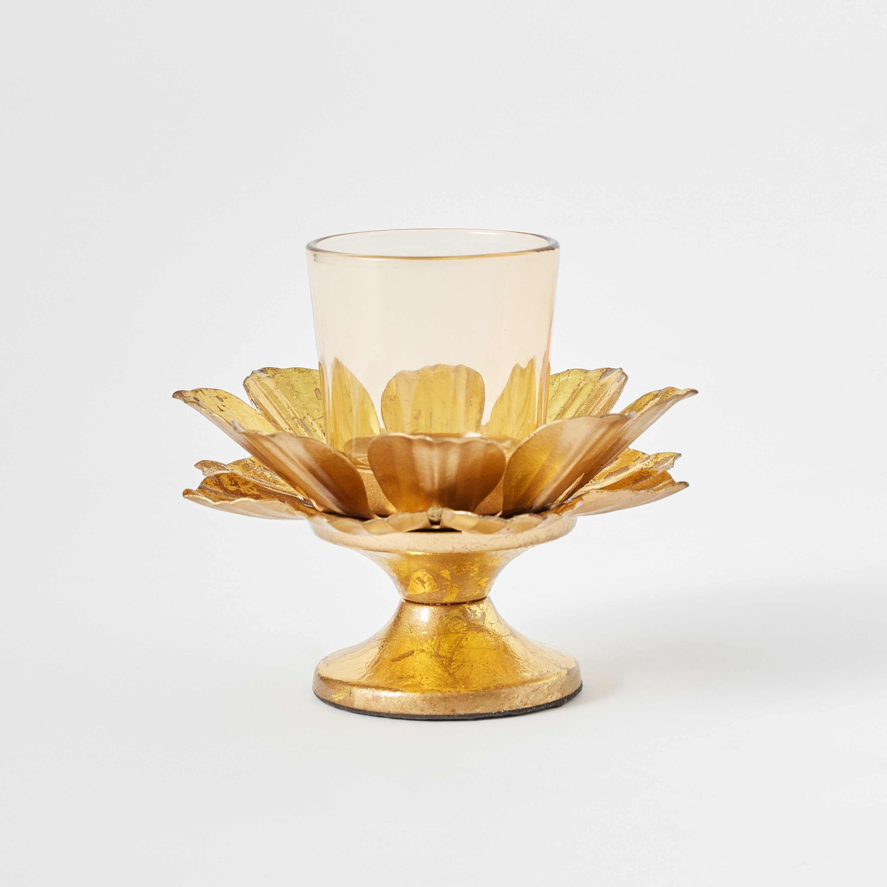 حامل شموع صغيرة معدني بتصميم لوتس من لومينوس- 12x12x11 سم-hbxlivingroom-decorandaccessories-candleholders-image-7