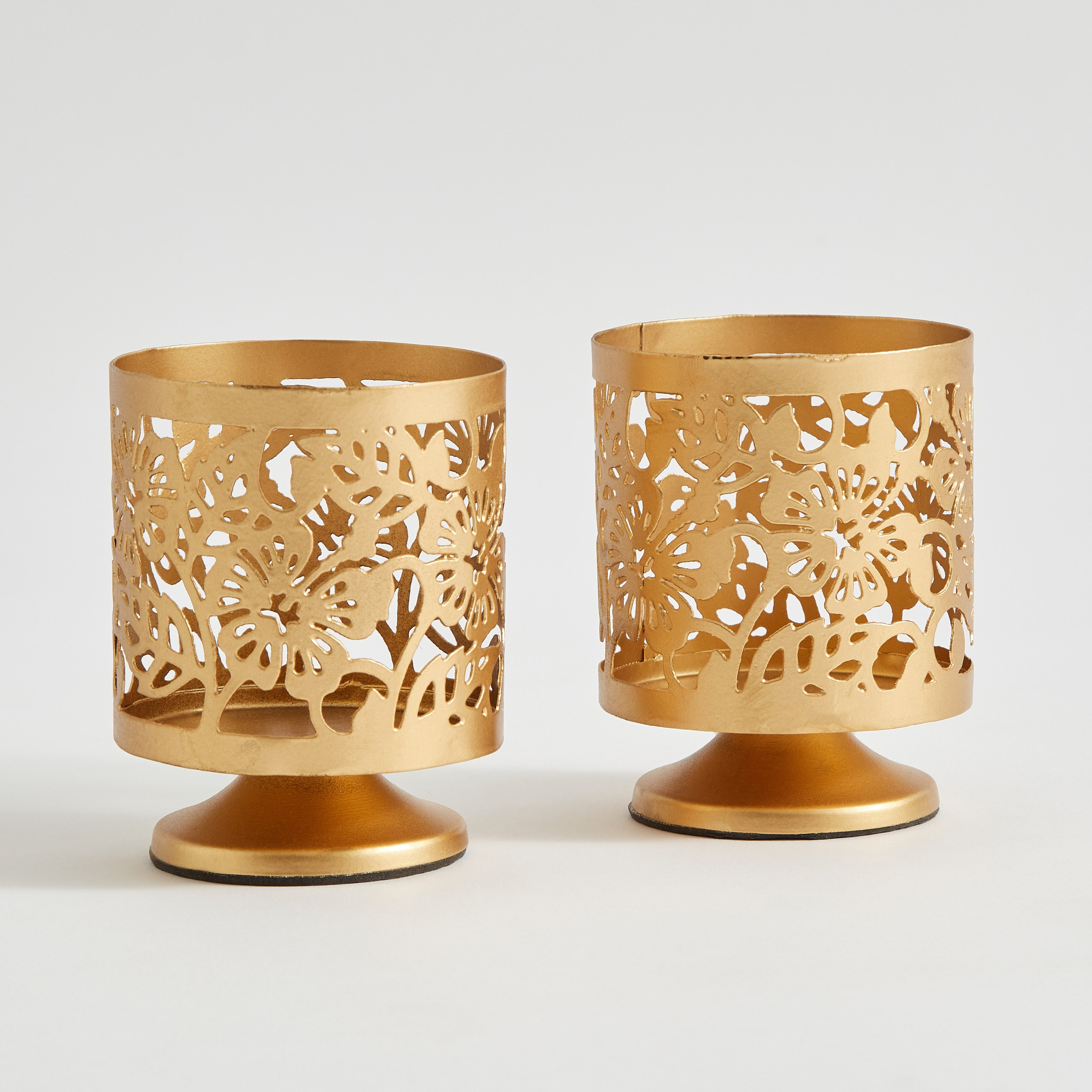 Luminous 2-Piece Etched Metal Votive Holder Set - 7.5x7.5x10 cm-hbxlivingroom-decorandaccessories-candleholders-image-6