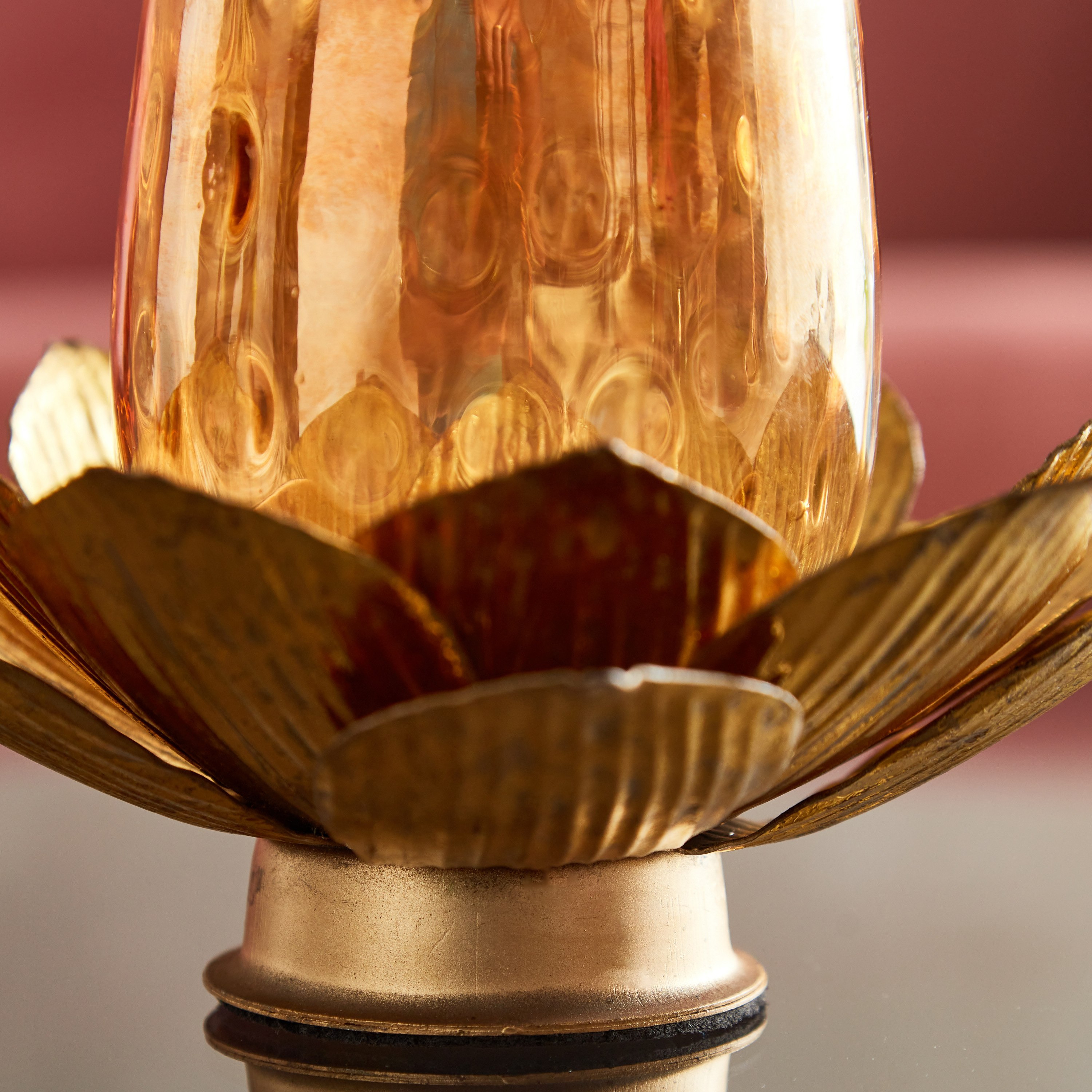 Luminous Lotus Metal Tealight Holder - 18x18x13 cm-hbxlivingroom-decorandaccessories-candleholders-image-4