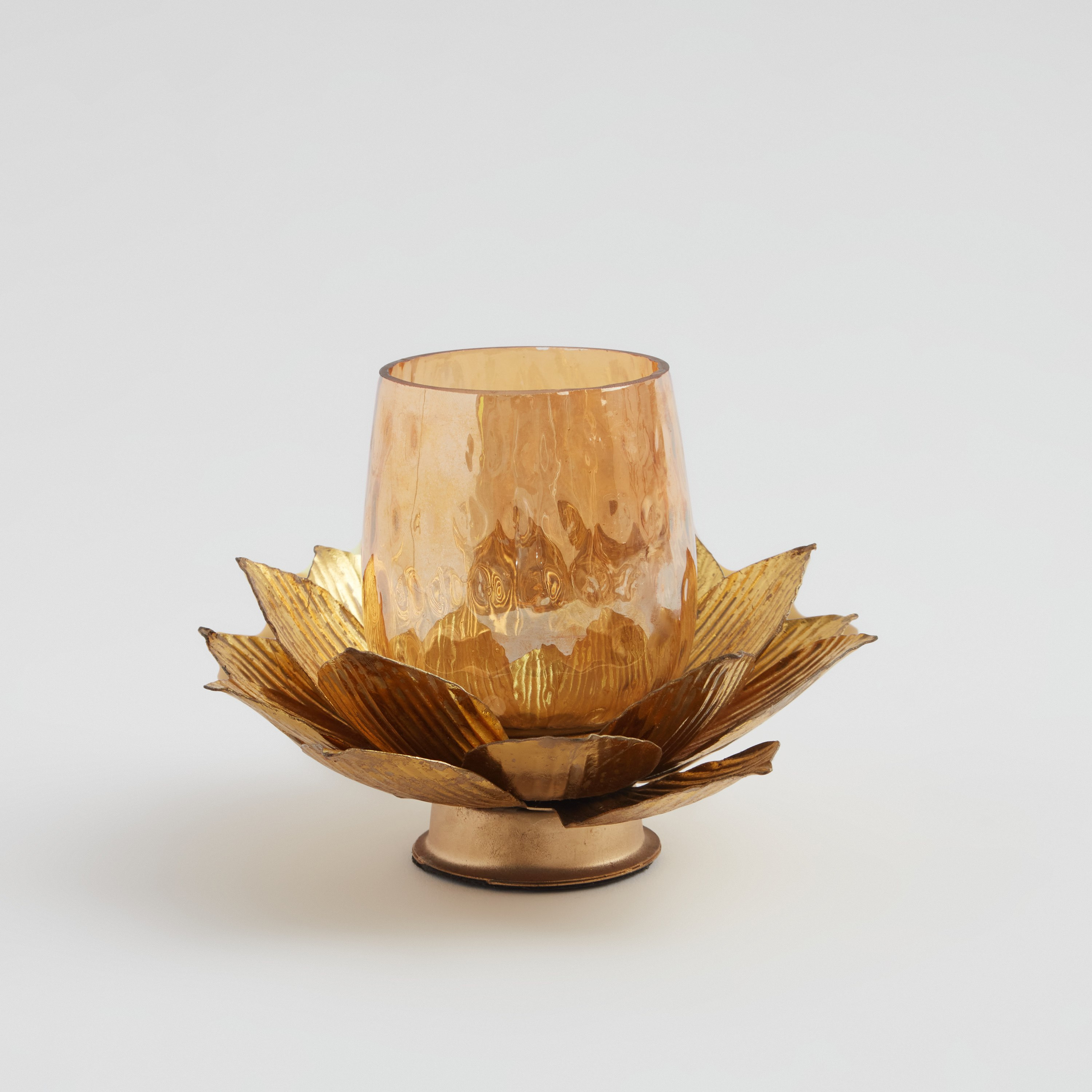 Luminous Lotus Metal Tealight Holder - 18x18x13 cm-hbxlivingroom-decorandaccessories-candleholders-image-6