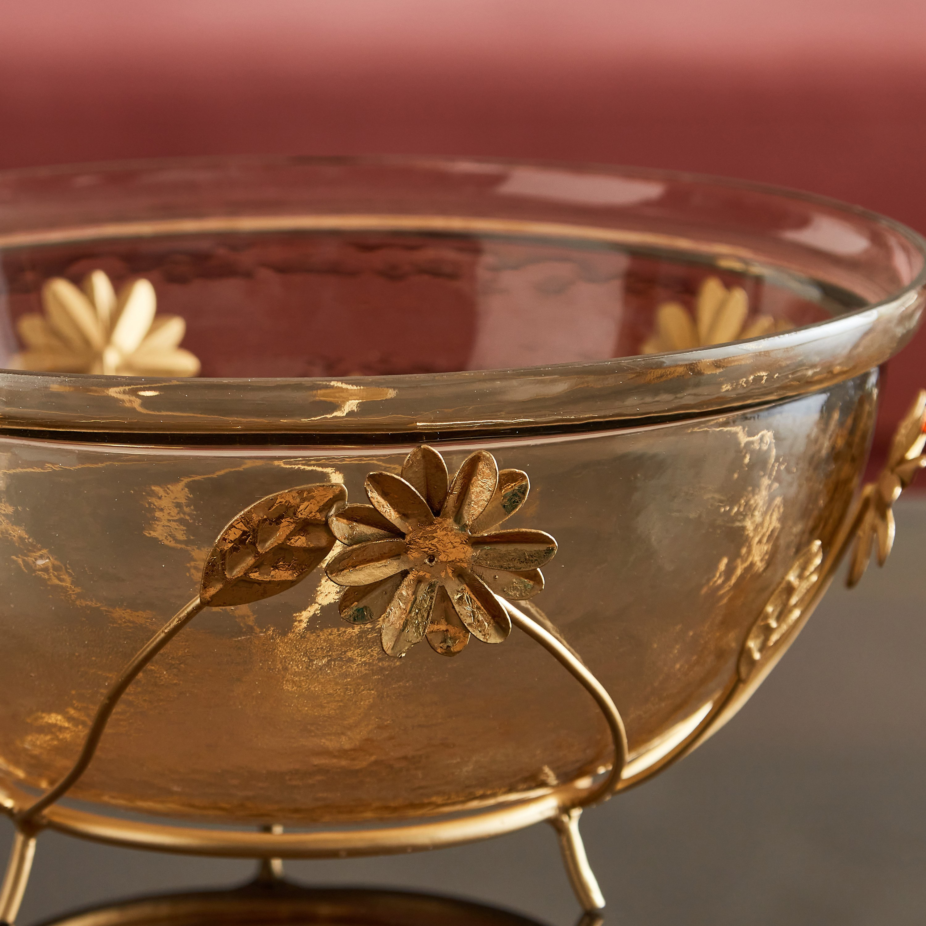 Luminous Clear Glass Decorative Bowl - 27x27x13 cm-hbxdecorandfurnishings-homeaccessories-bowls-image-3