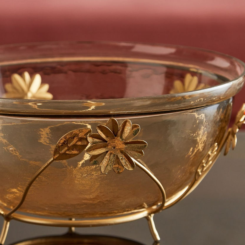 Luminous Clear Glass Decorative Bowl - 27x27x13 cm-Bowls-image-2