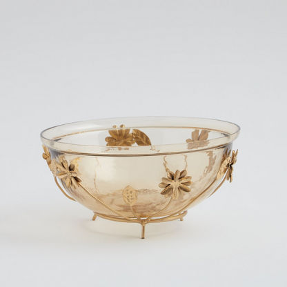 Luminous Clear Glass Decorative Bowl - 27x27x13 cms