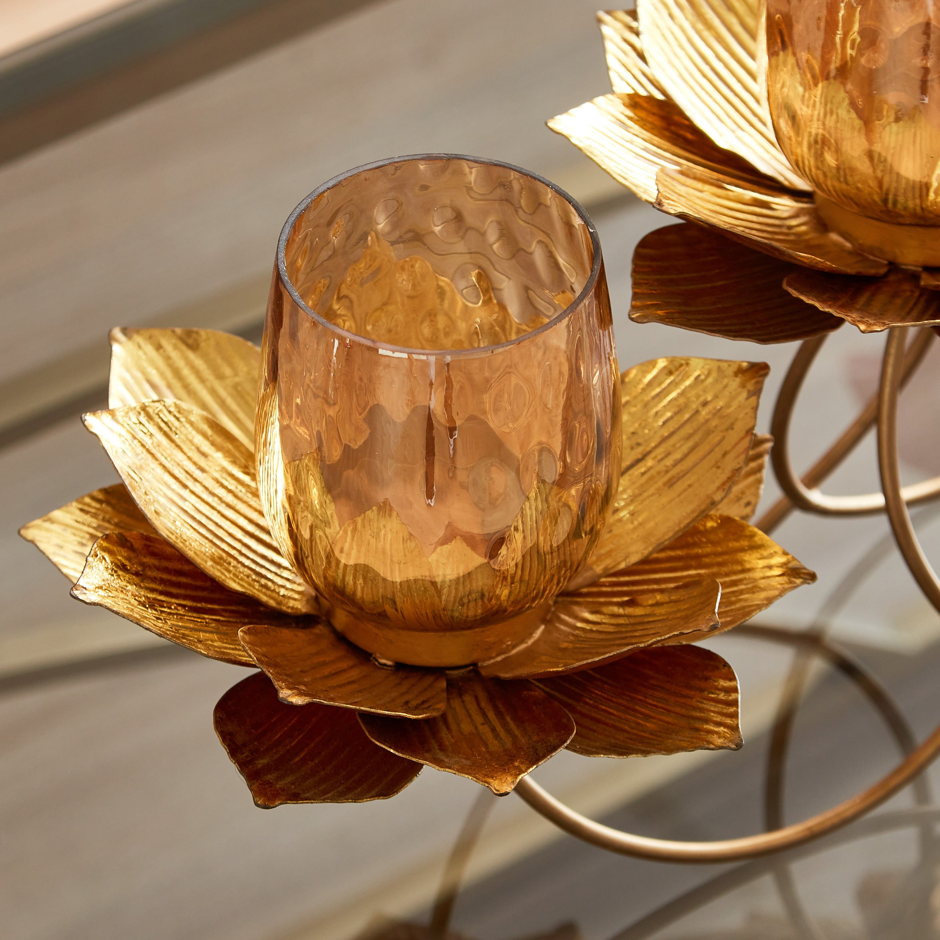 حامل شموع صغيرة معدن من لومينوس - 46x20x25 سم-hbxlivingroom-decorandaccessories-candleholders-image-3