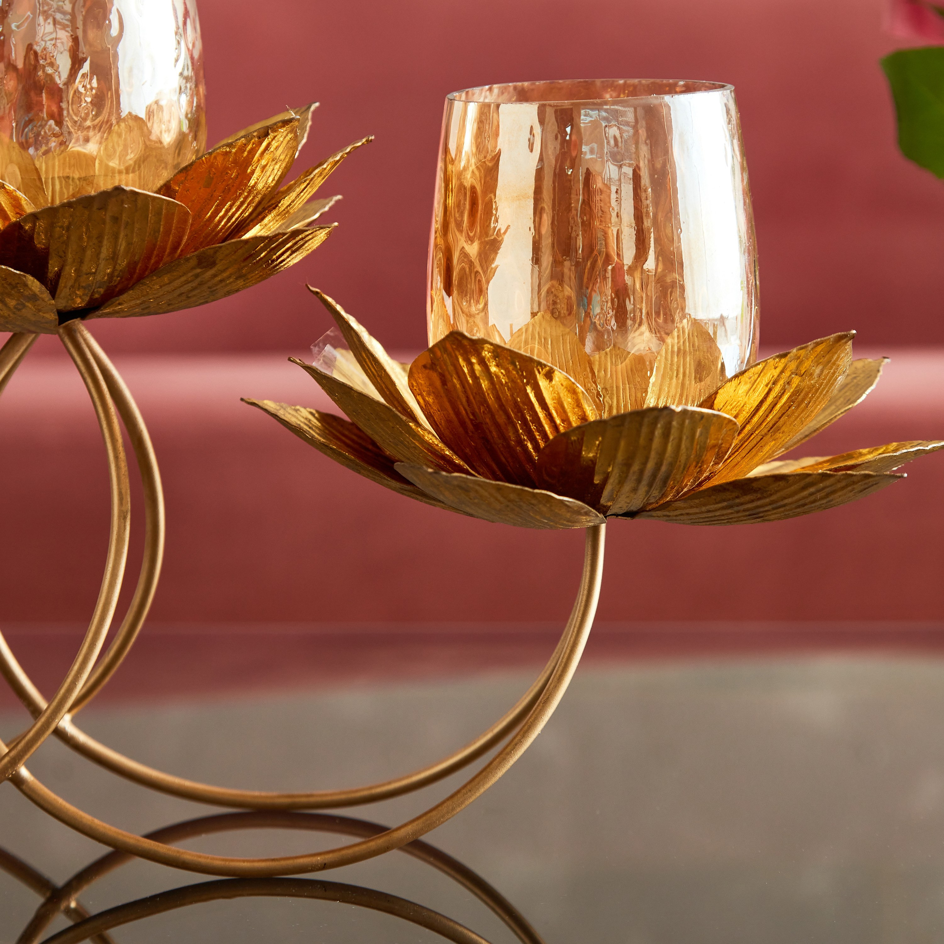حامل شموع صغيرة معدن من لومينوس - 46x20x25 سم-hbxlivingroom-decorandaccessories-candleholders-image-5