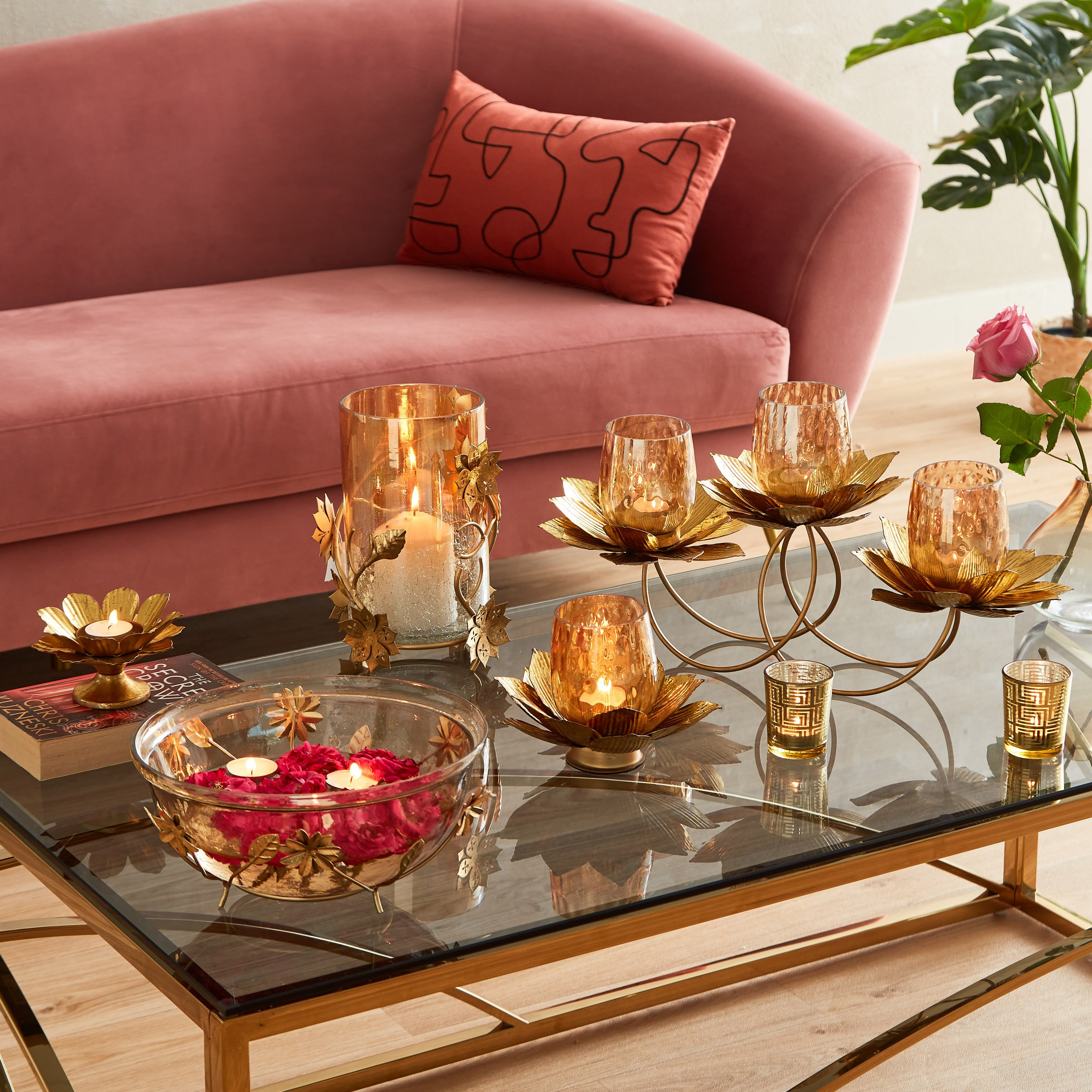 Luminous Lotus Candle Holder - 16x16x24 cm-hbxlivingroom-decorandaccessories-candleholders-image-5