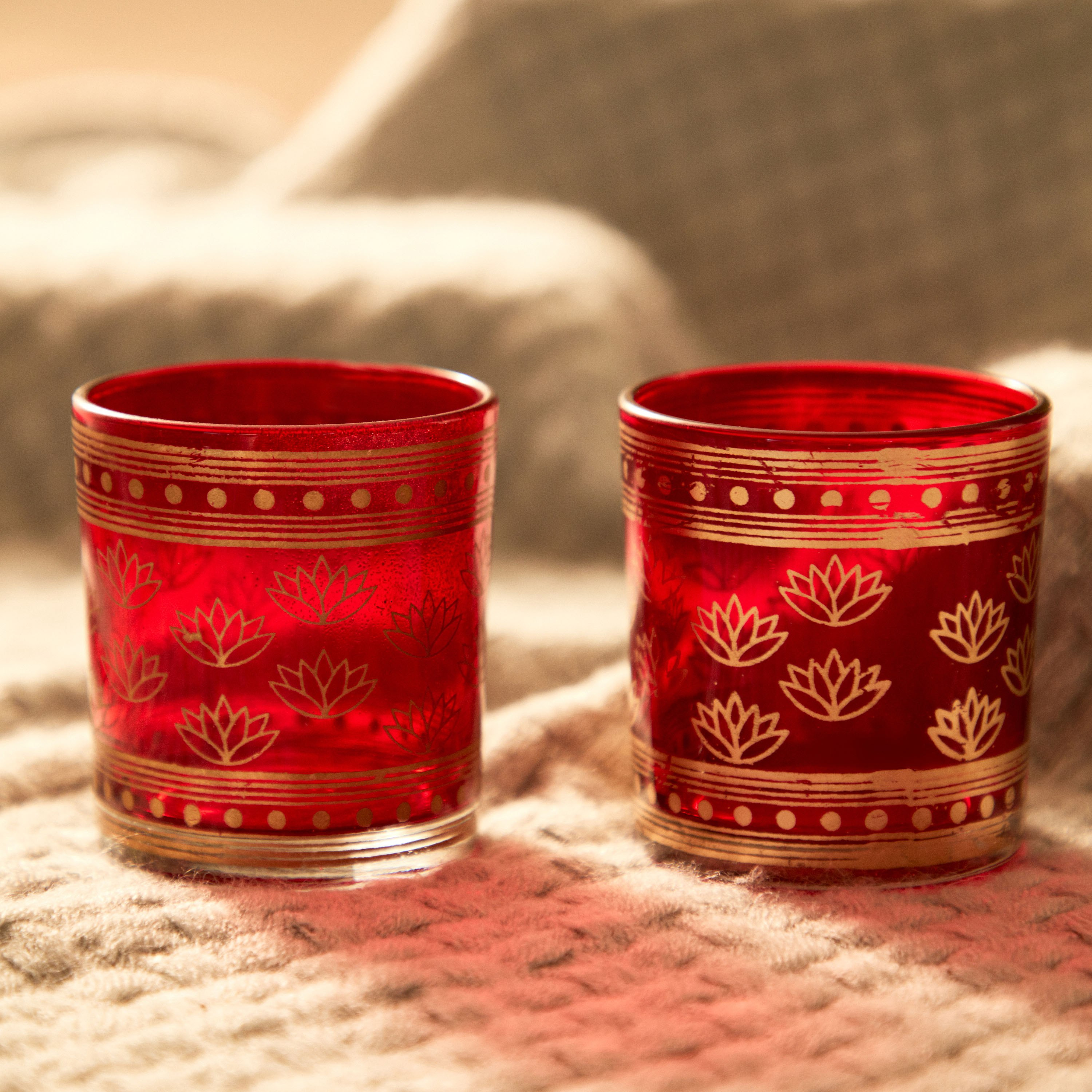 Ira 2-Piece Tealight Holder Set - 7x7x8 cm-hbxlivingroom-decorandaccessories-candleholders-image-3