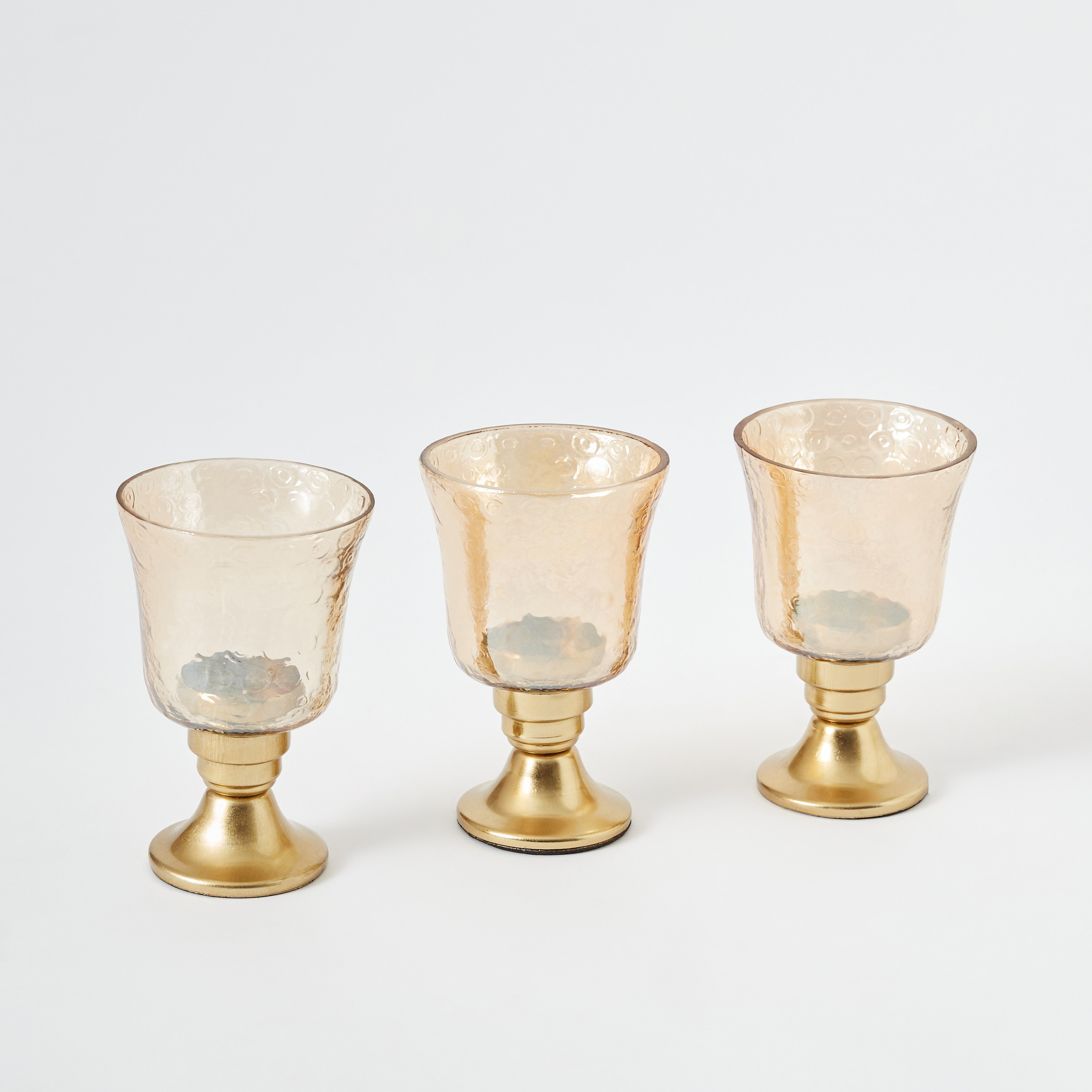 طقم حامل شموع بيديستال معدني 3 قطع من كومود - 8x8x12 سم-hbxlivingroom-decorandaccessories-candleholders-image-5