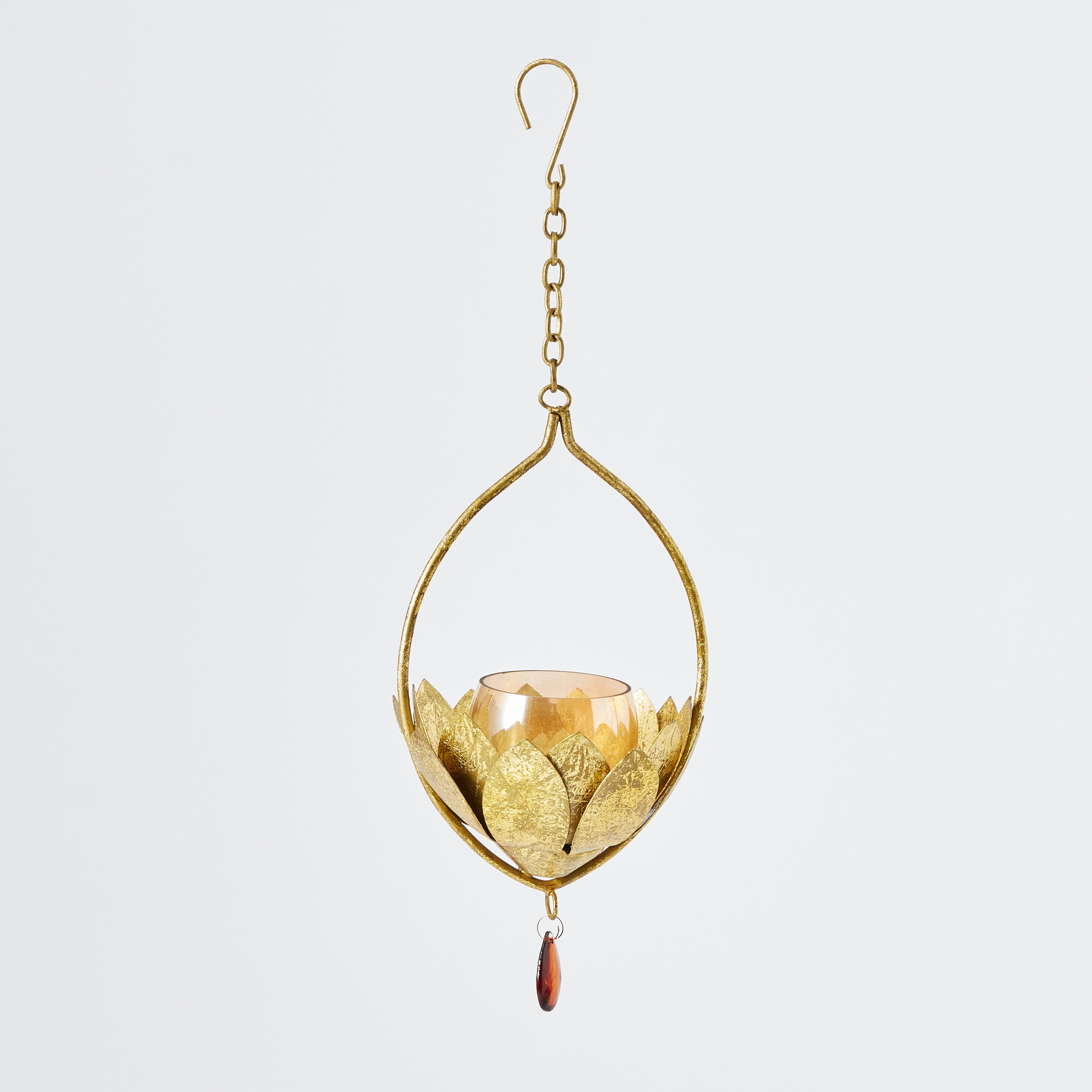حامل شموع صغيرة معلّق معدني بتصميم زهرة اللوتس من كومود - 16x16x40 سم-hbxlivingroom-decorandaccessories-candleholders-image-6