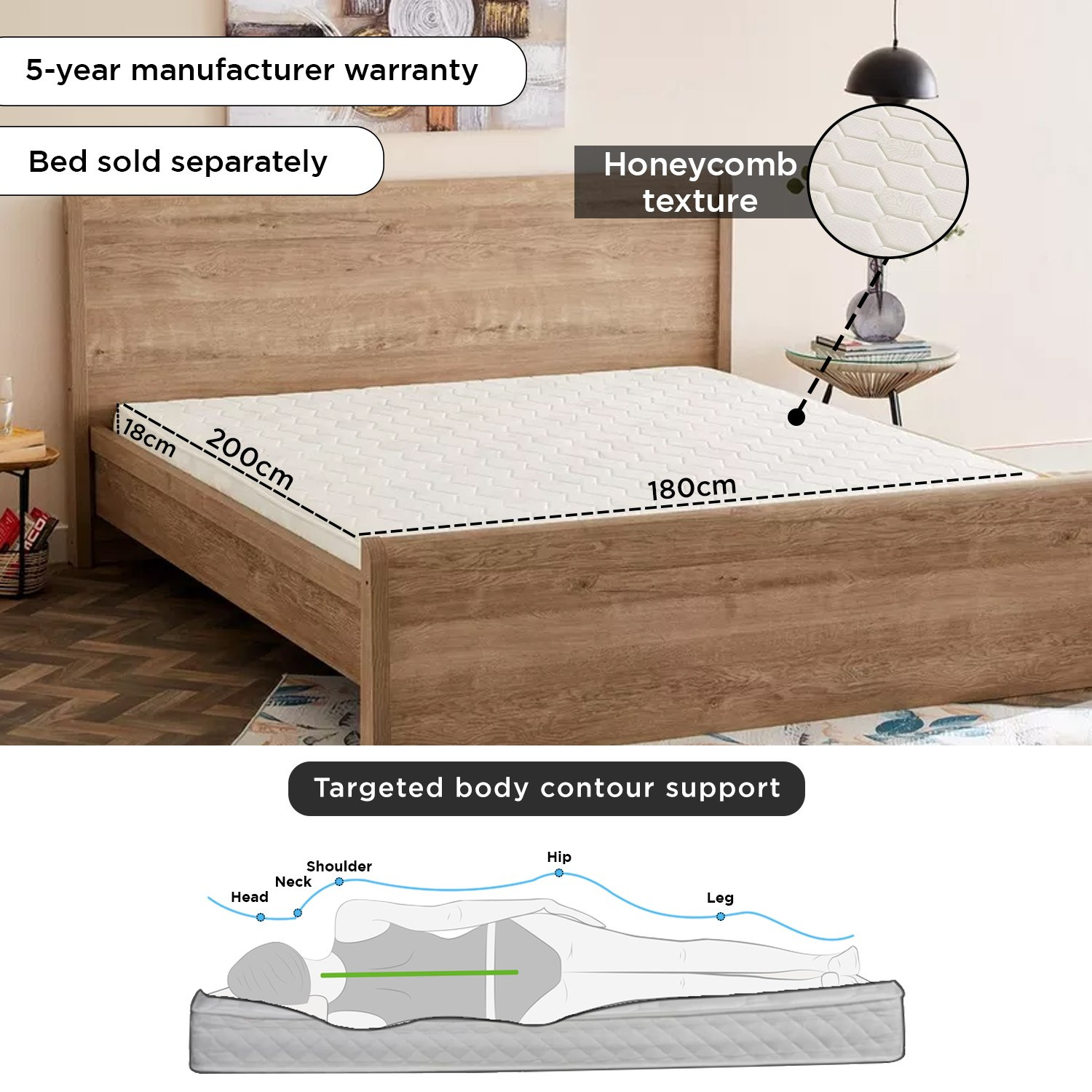 iOrtho Support King Rebonded Foam Mattress - 180x200x18 cm-hbxfurniture-mattresses-king-image-9
