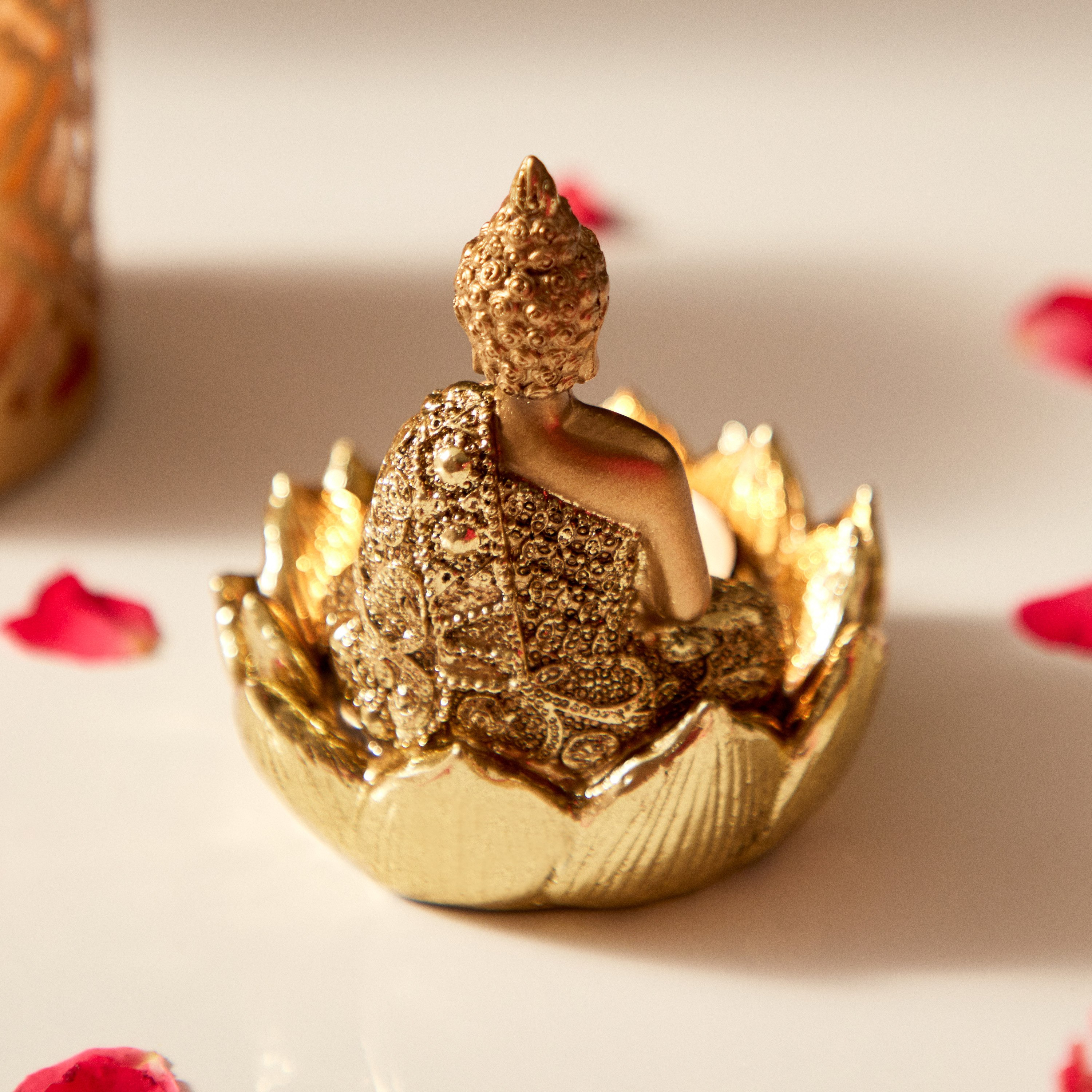 Divine Buddha Figurine with Tealight Holder - 9x8x10.5 cm-hbxhomeware-homedecor-figurinesandornaments-image-3