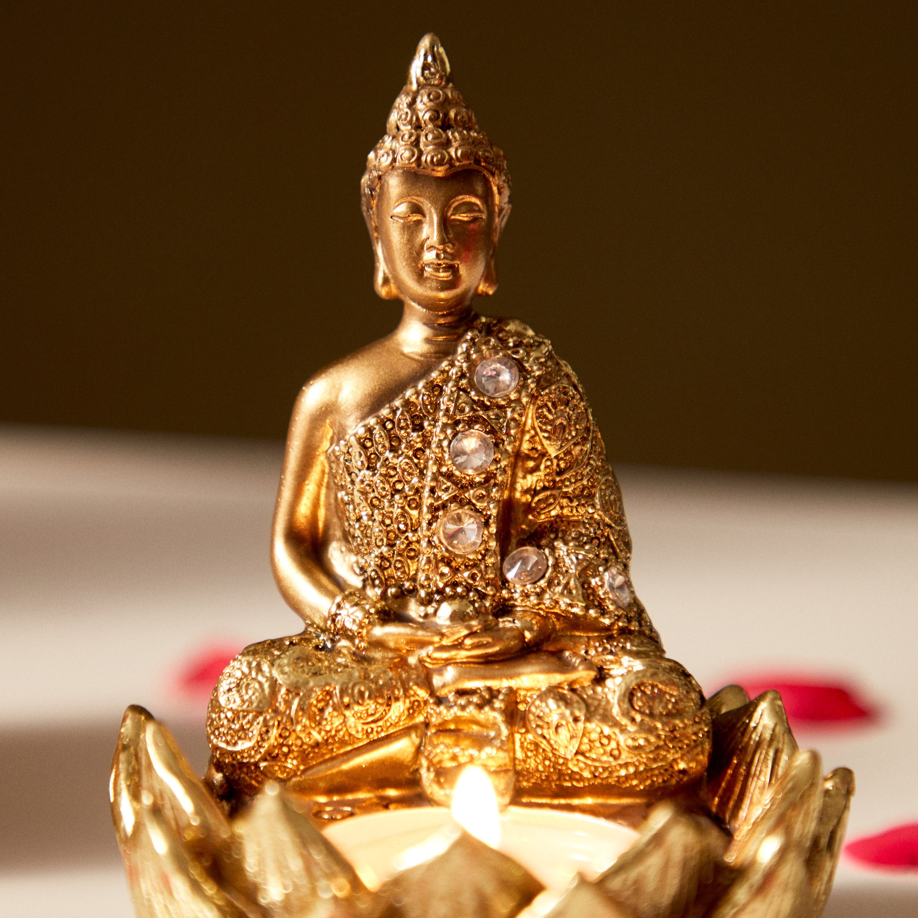 Divine Buddha Figurine with Tealight Holder - 9x8x10.5 cm-hbxhomeware-homedecor-figurinesandornaments-image-4