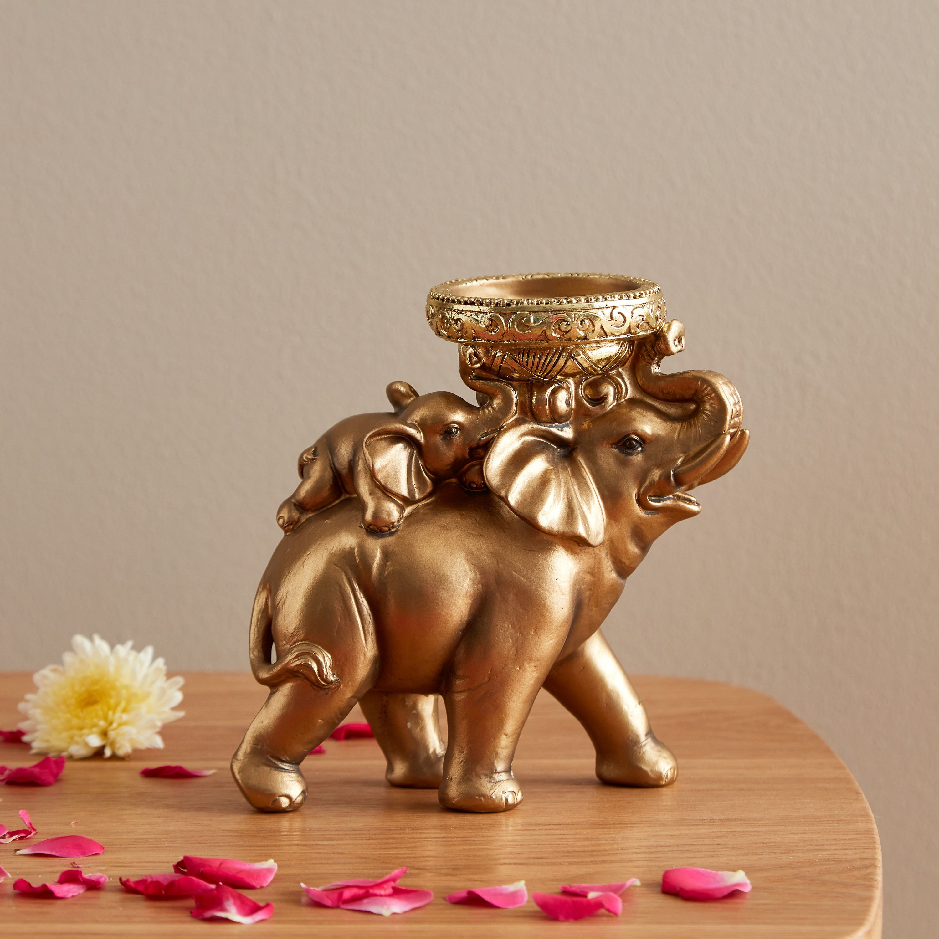 حامل شموع صغيرة بتصميم فيل من ديفاين - 30.5x7x12 سم-hbxlivingroom-decorandaccessories-candleholders-image-2