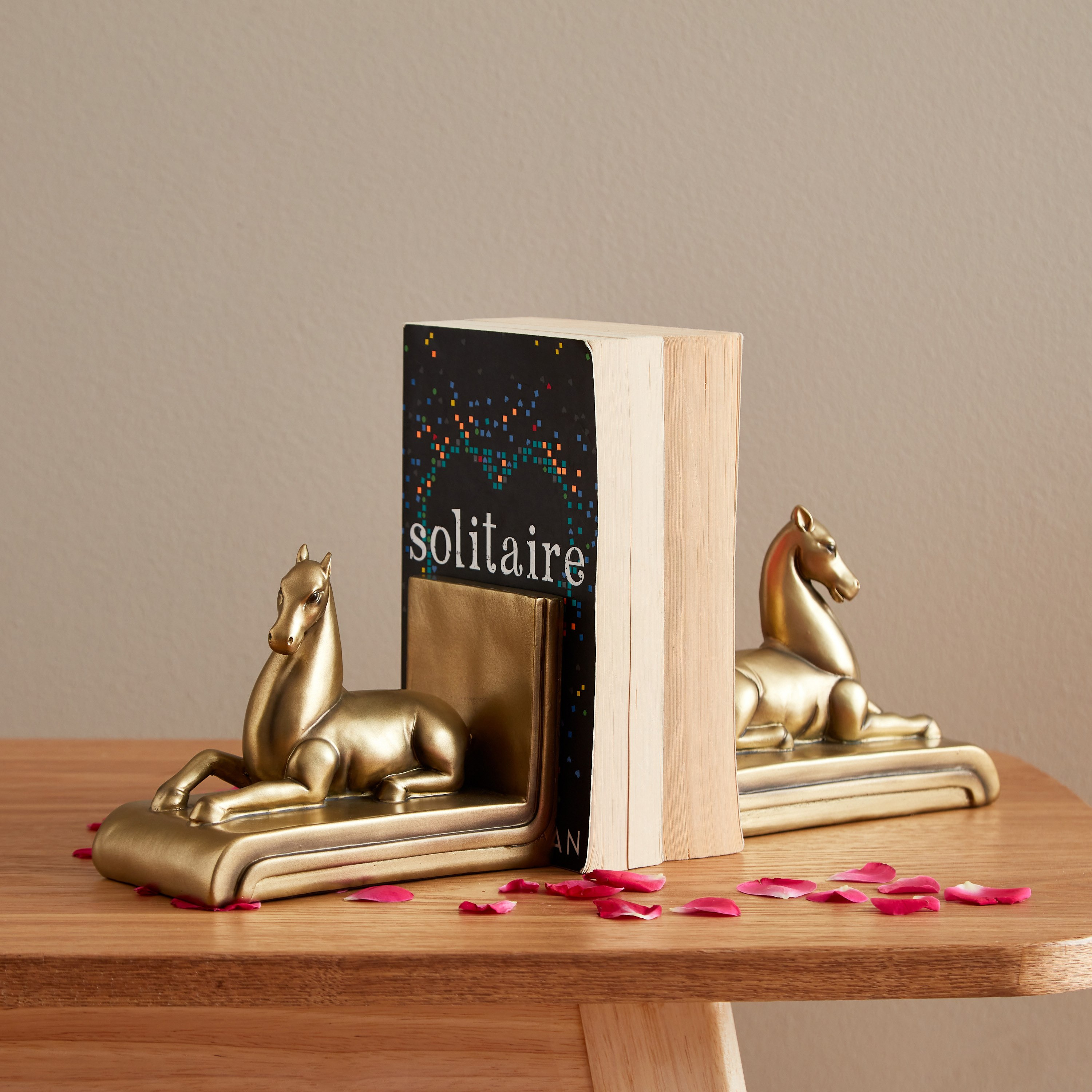 طقم نهايات كتب قطعتين بتصميم أحصنة سيراميك من ديفاين - 32x9.5x12 سم-hbxhomeware-homedecor-figurinesandornaments-image-1