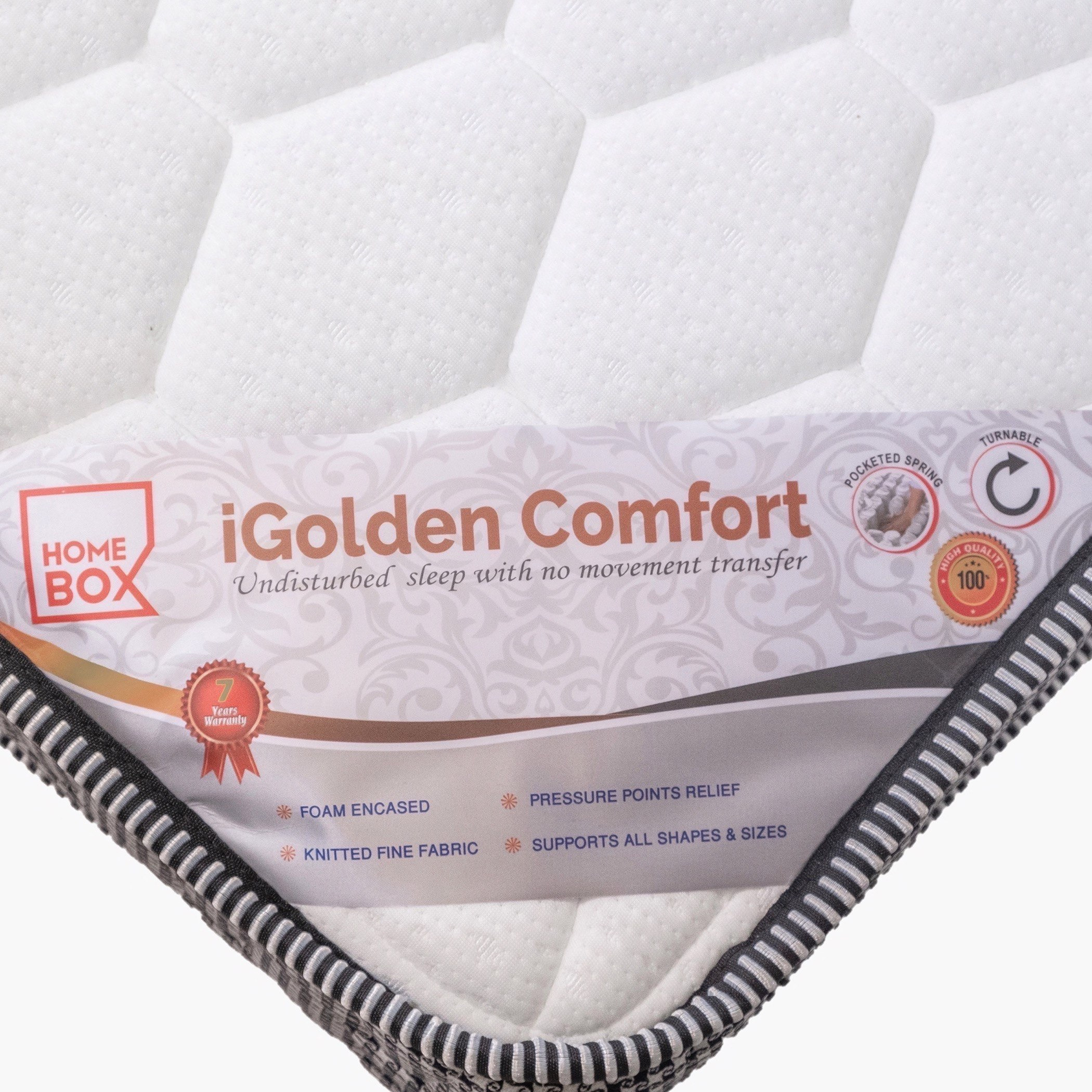 SleepNest iGolden Comfort Medium Firm Pocket Spring Single Mattress - 90x200x26 cm-hbxfurniture-bedroom-mattresses-single-image-4
