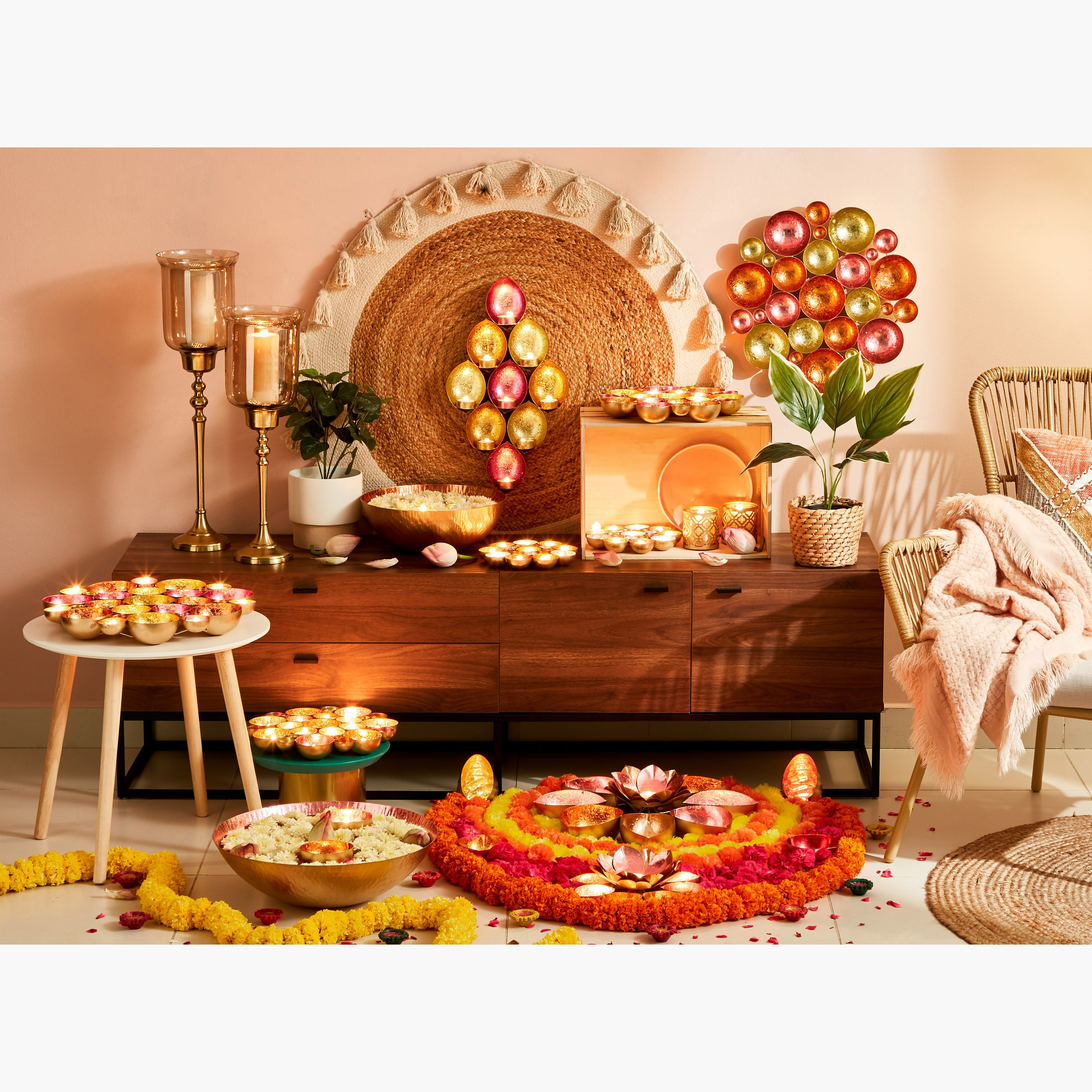 ضيا معدني بطرفين من زوها - 12.5x8x5.5 سم-hbxlivingroom-decorandaccessories-candleholders-image-5