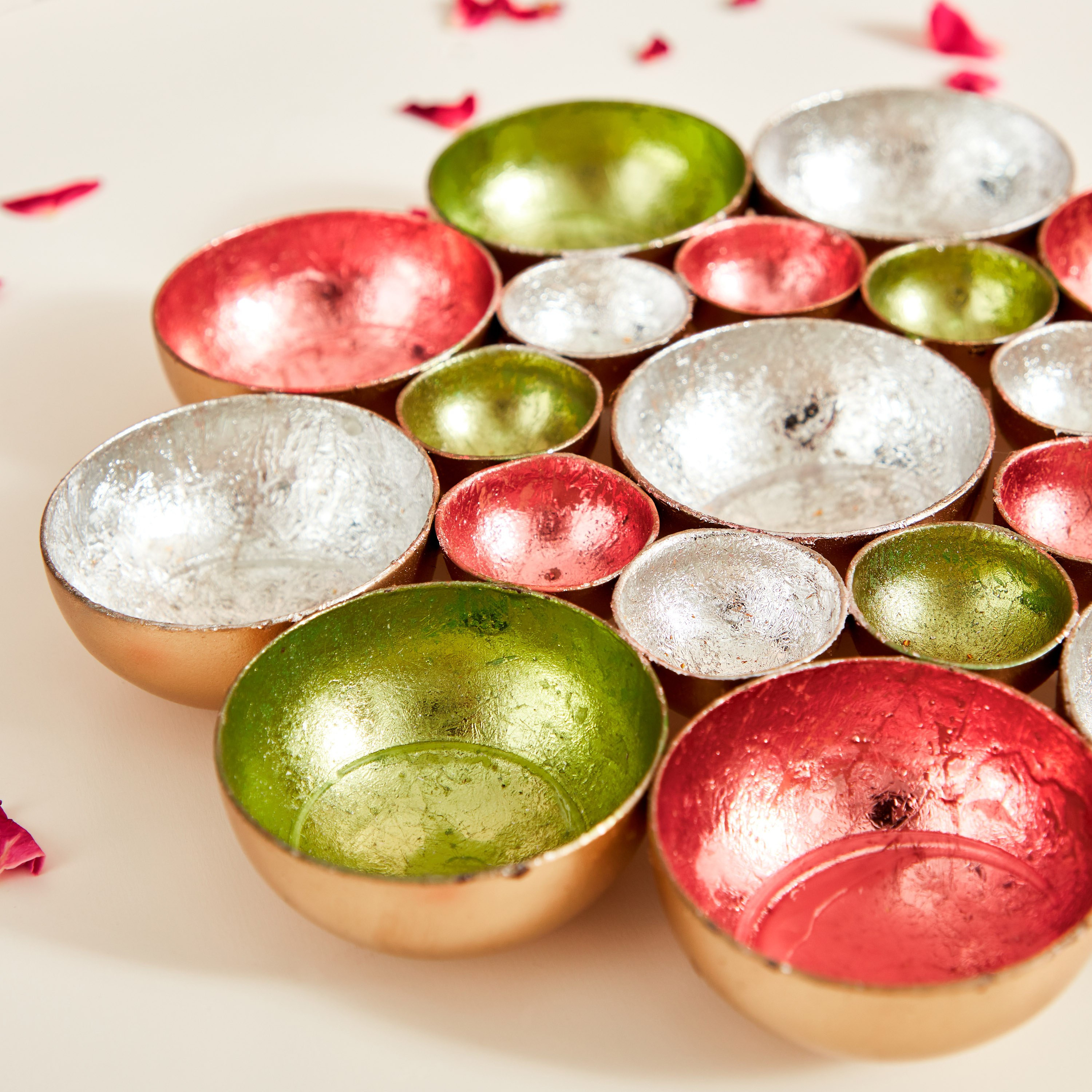 حامل شموع صغيرة معدن بتصميم زهرة من زوها - 20x20x3 سم-hbxlivingroom-decorandaccessories-candleholders-image-4