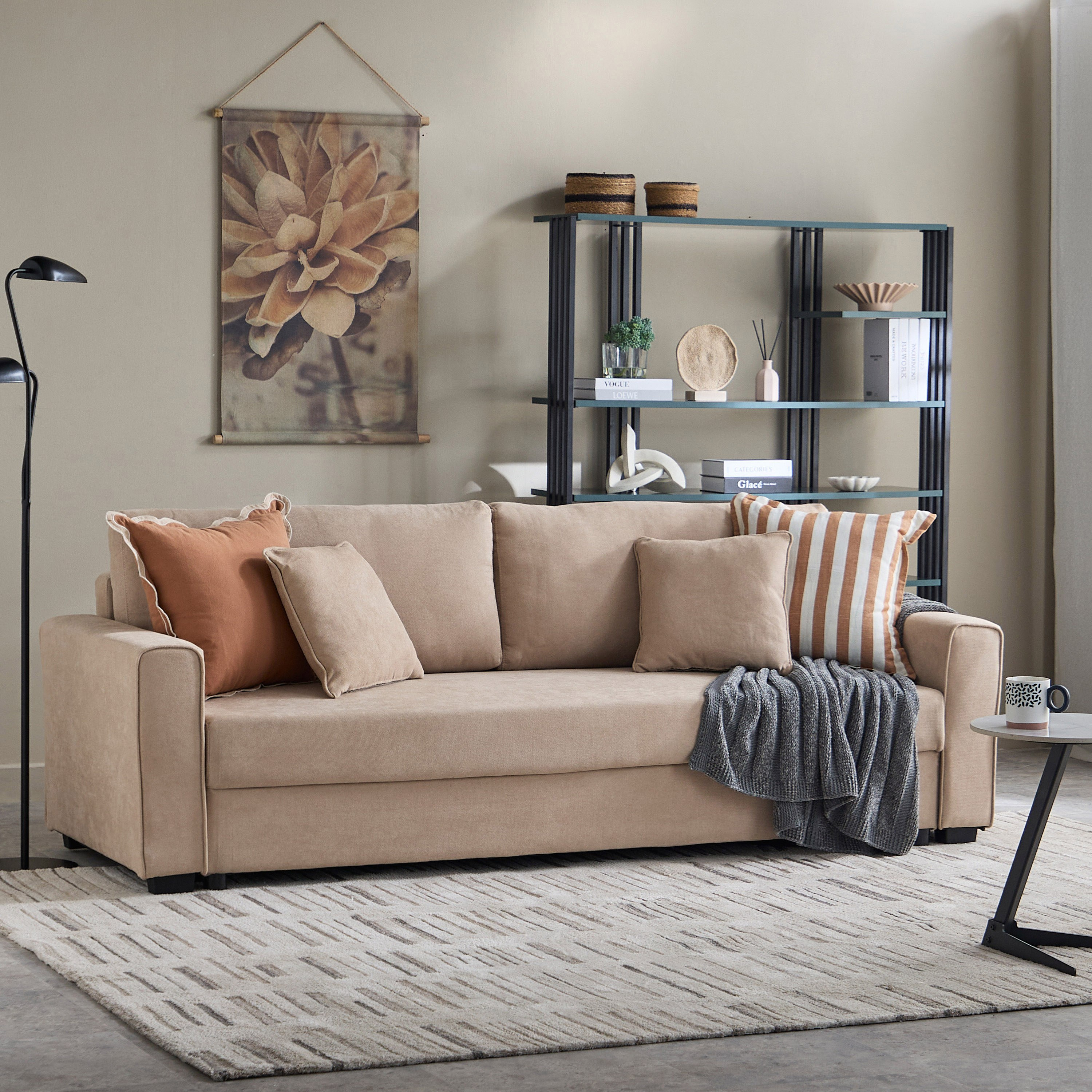 كنبة سرير قابلة للسحب 3 مقاعد مع مساحة تخزين و2 وسادة من سايروس-hbxfurniture-sofasandarmchairs-sofabeds-image-14