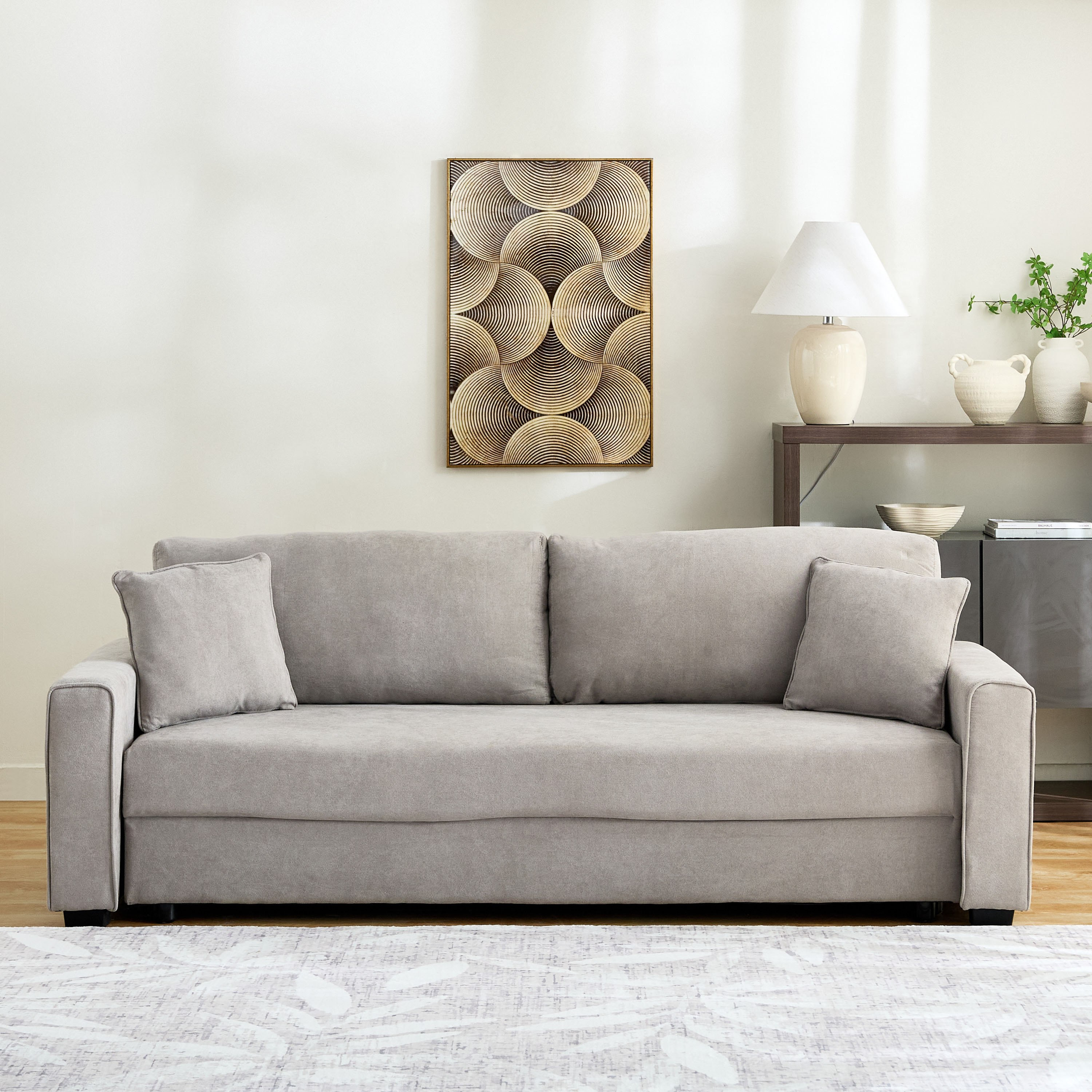 كنبة سرير قابلة للسحب 3 مقاعد مع مساحة تخزين و2 وسادة من سايروس-hbxfurniture-sofasandarmchairs-sofabeds-image-2