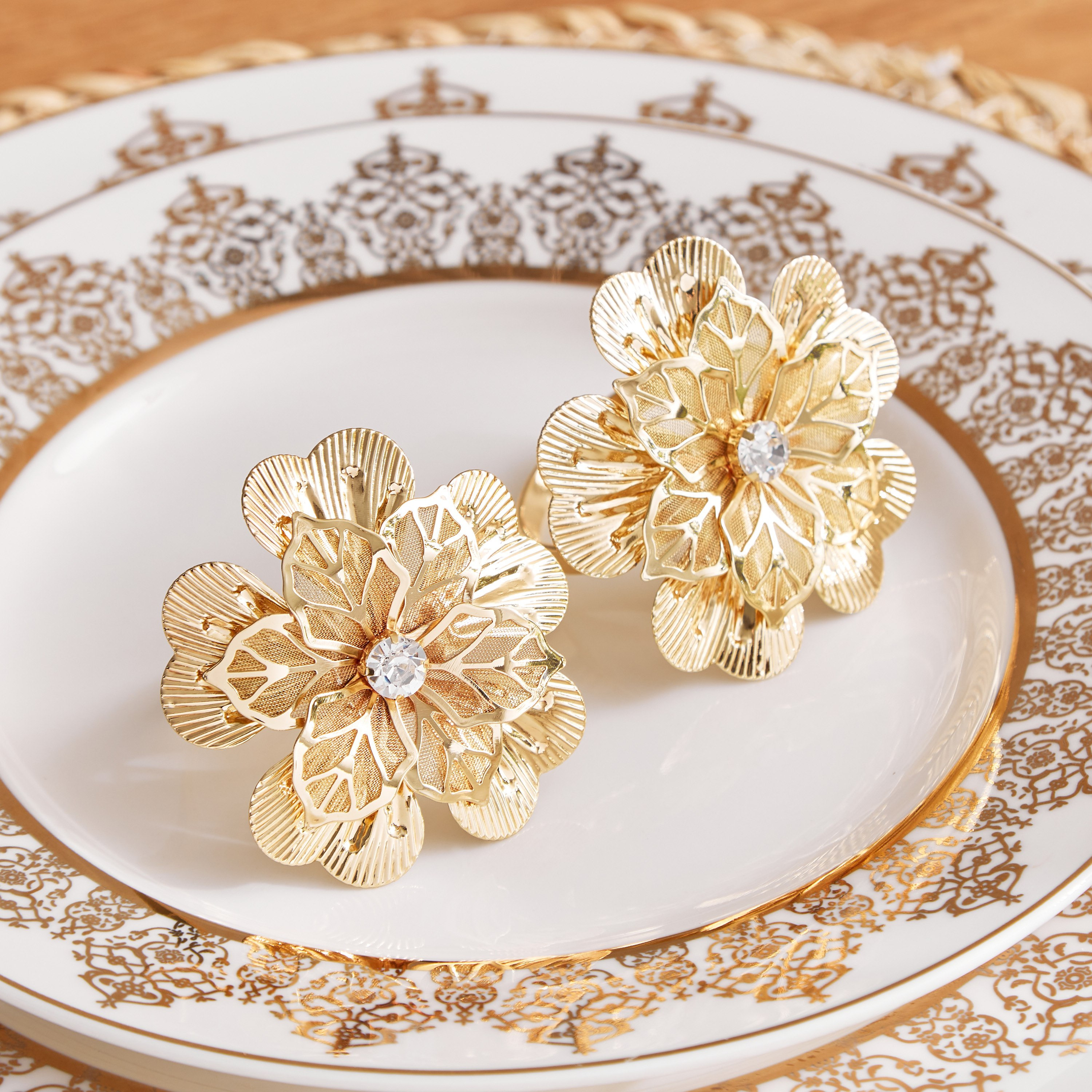 طقم حلقات مناديل سفرة معدنية قطعتين من كليم - 5x5 سم-hbxdecorandfurnishings-homefurnishings-tablelinens-image-1