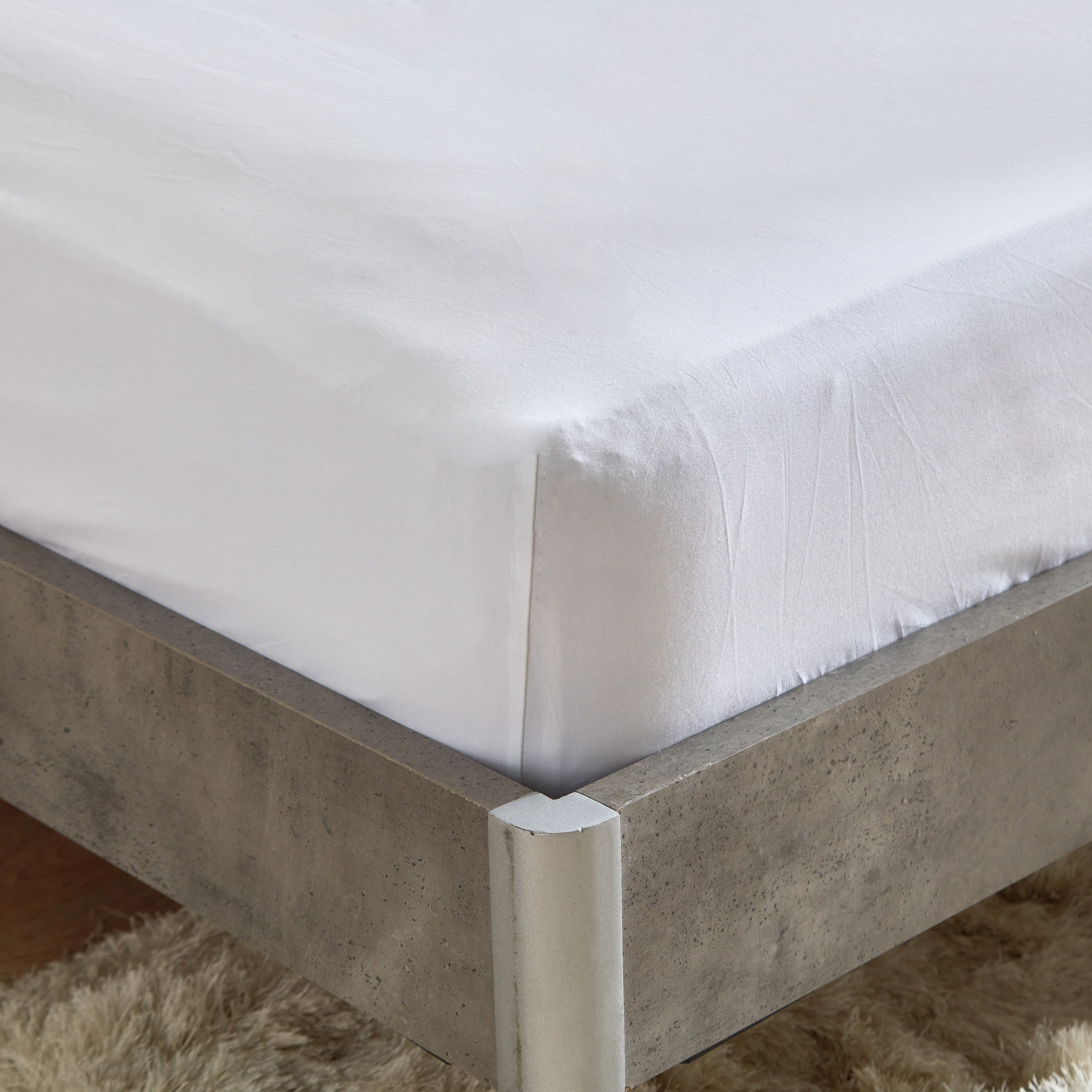 شرشف مطاطي فردي قطن سادة من زينيث - 90x200+25 سم-hbxhomeware-bedding-fittedsheets-image-3