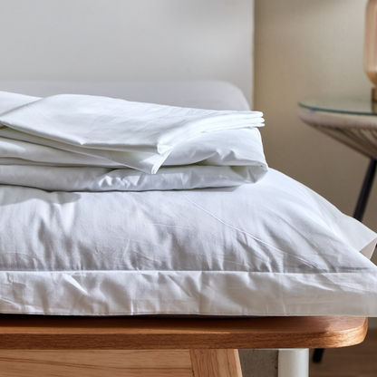 Zenith Solid Cotton Twin Fitted Sheet - 120x200+33 cms