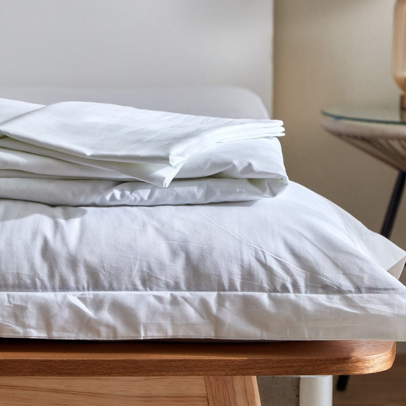 Zenith Solid Cotton Twin Fitted Sheet - 120x200+33 cm-Sheets and Pillow Covers-image-7