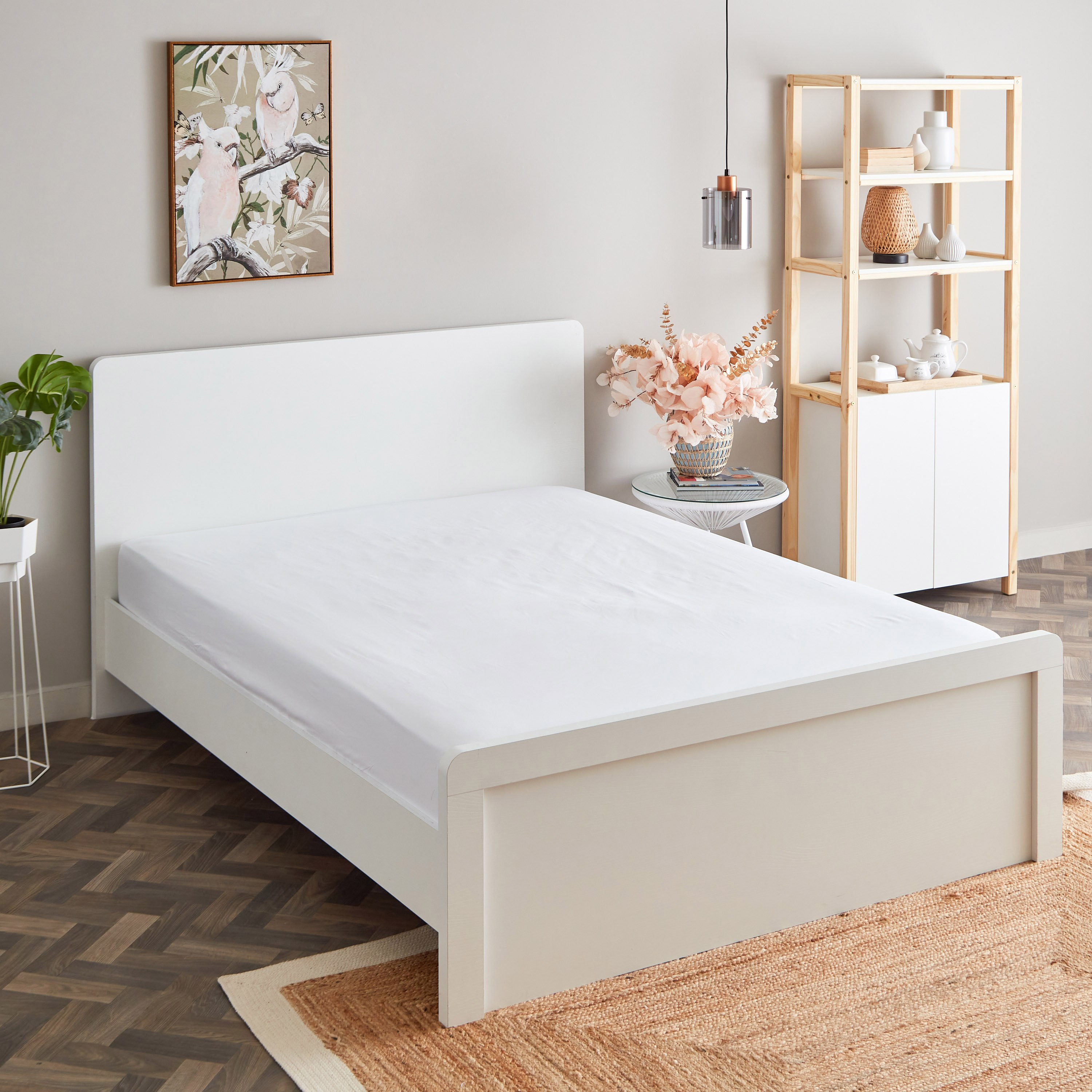 شرشف مطاطي كوين قطن سادة من زينيث - 150x200+33 سم-hbxhomeware-bedding-fittedsheets-image-1