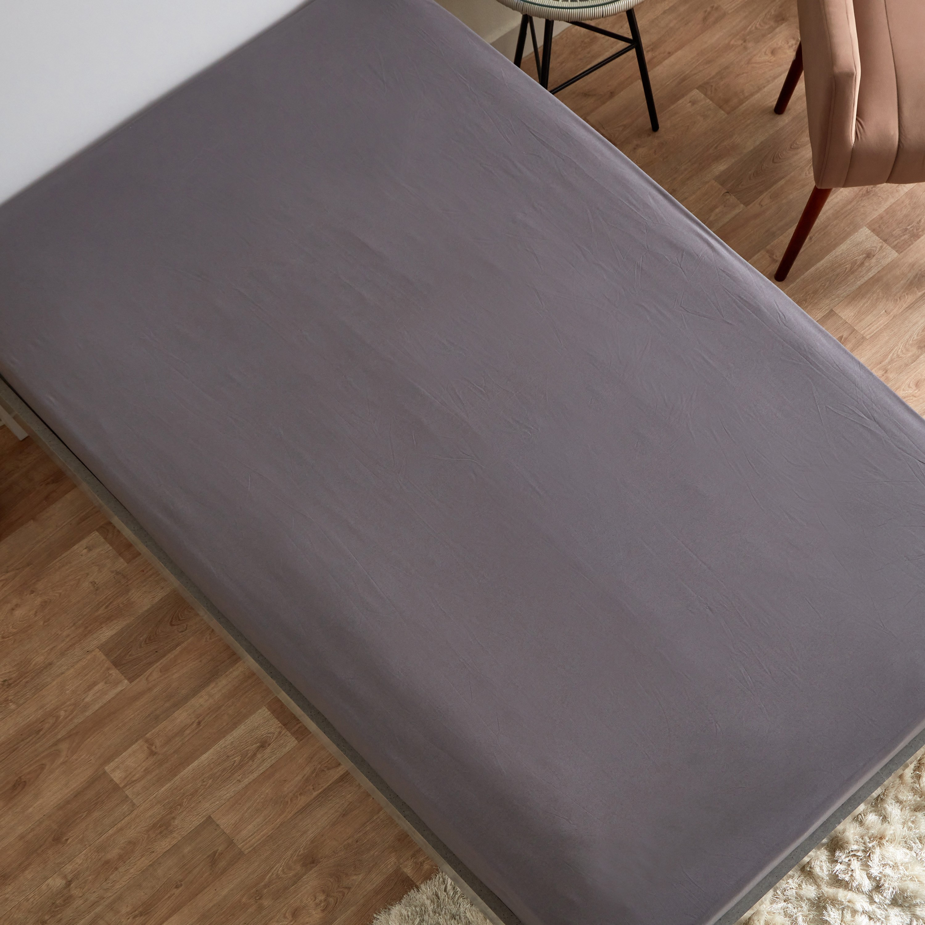 شرشف مطاطي فردي قطن سادة من زينيث - 90x200+25 سم-hbxhomeware-hbxbedroom-image-3