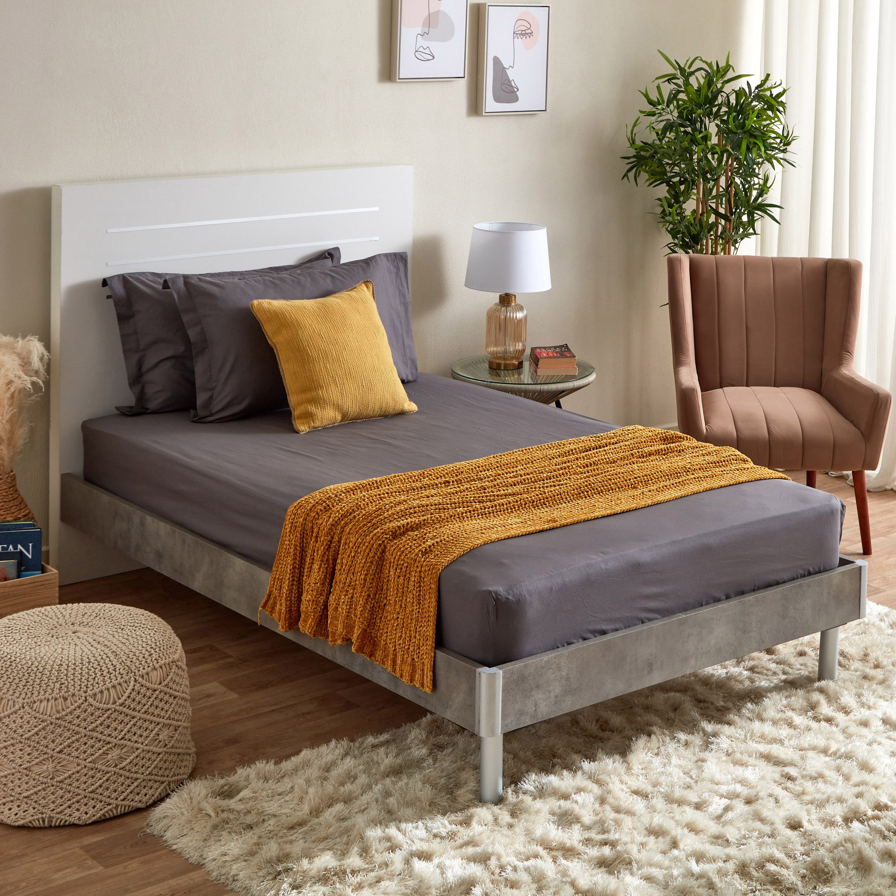 شرشف مطاطي فردي قطن سادة من زينيث - 90x200+25 سم-hbxhomeware-hbxbedroom-image-7