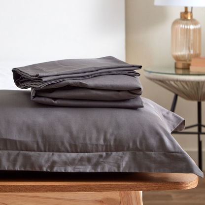 Zenith Solid Twin Cotton Fitted Sheet - 120x200+33 cms