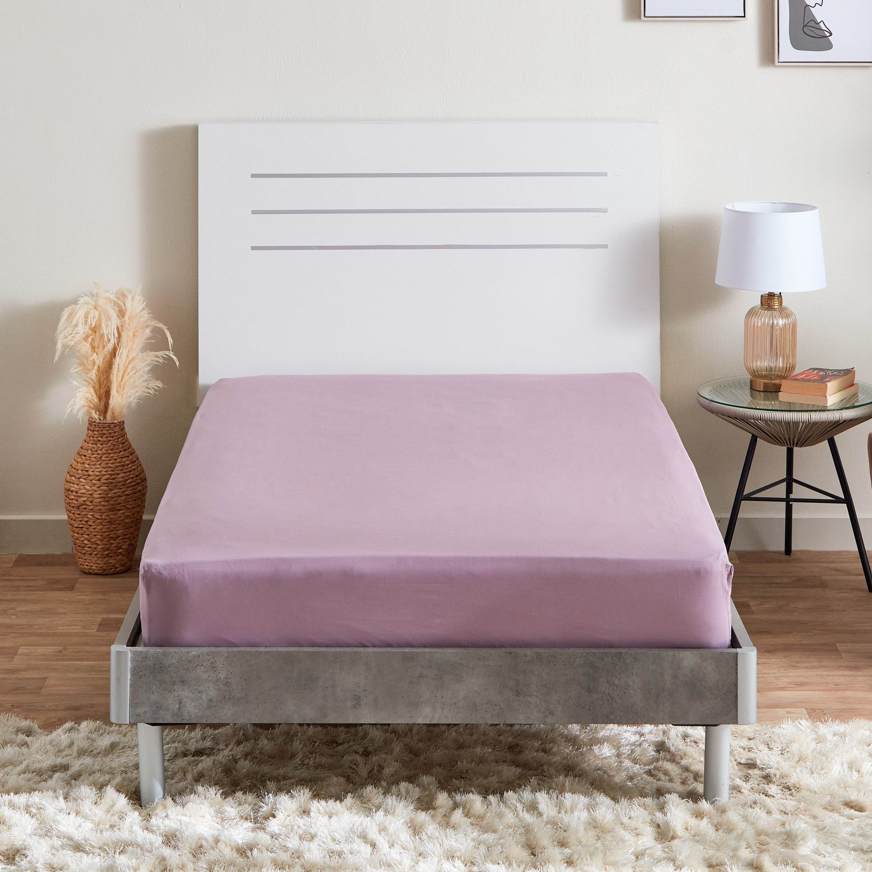 شرشف مطاطي فردي قطن سادة من زينيث - 90x200+25 سم-hbxhomeware-hbxbedroom-image-2