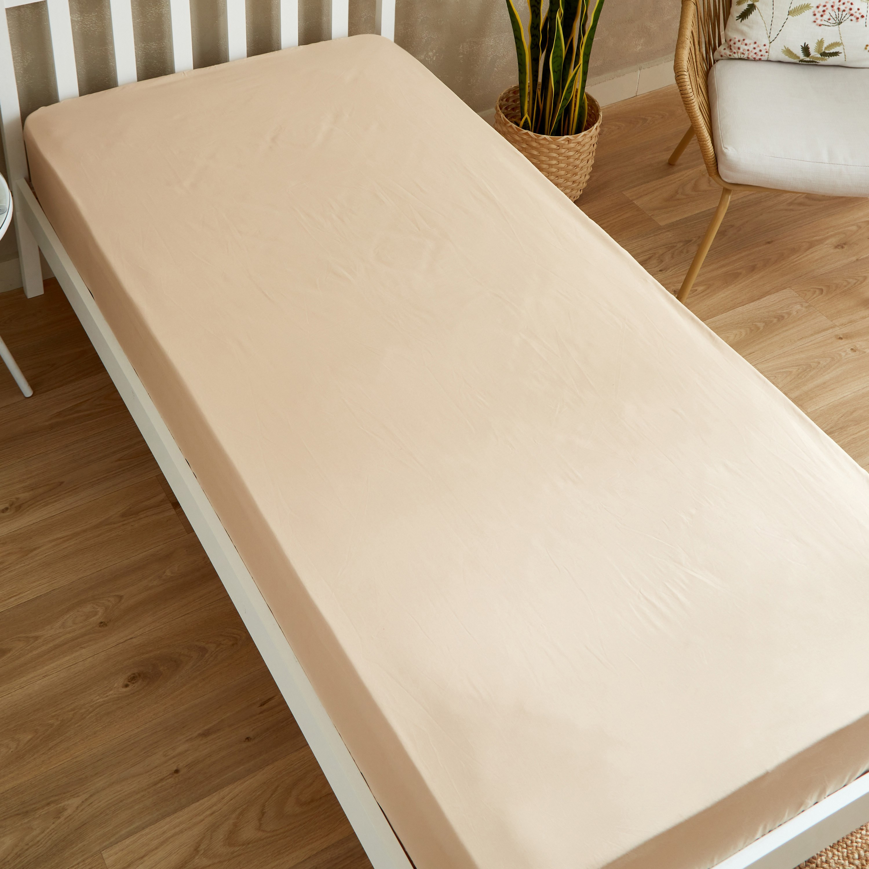 شرشف مطاطي فردي قطن سادة من زينيث - 90x200+25 سم-hbxhomeware-hbxbedroom-image-3