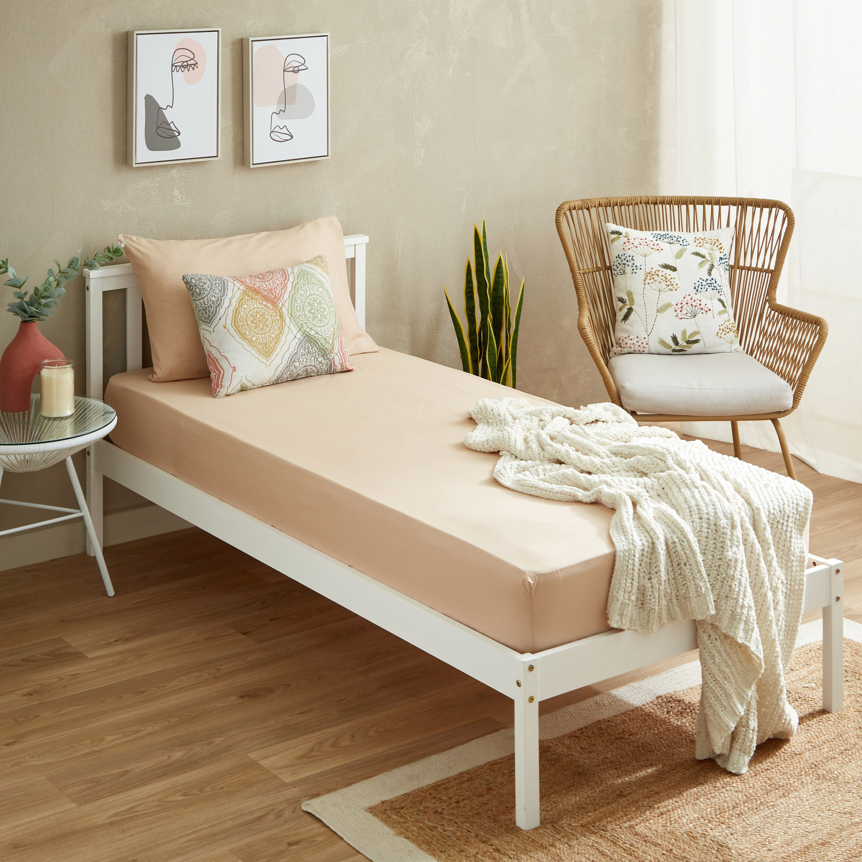 شرشف مطاطي فردي قطن سادة من زينيث - 90x200+25 سم-hbxhomeware-hbxbedroom-image-7
