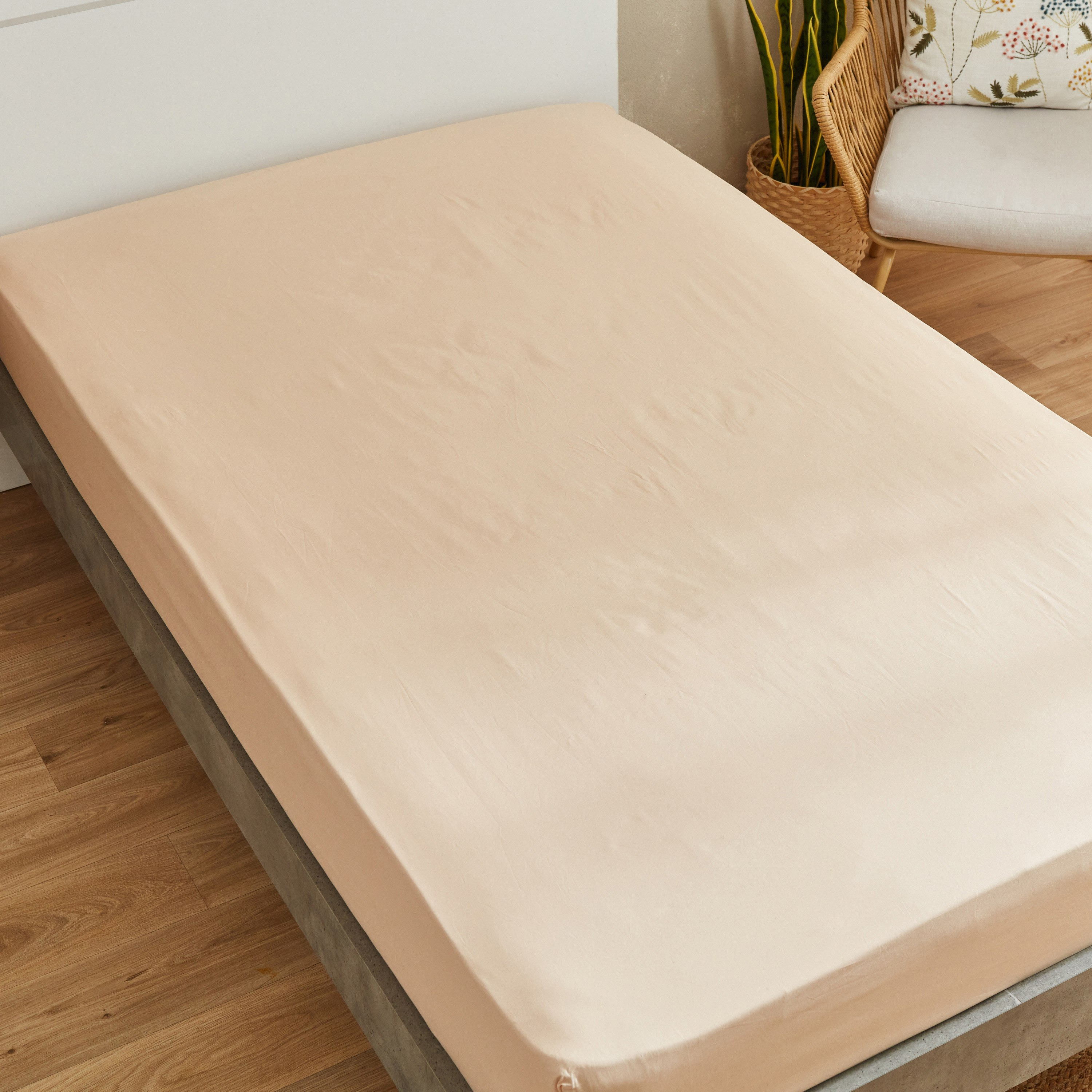 Zenith Solid Cotton Twin Fitted Sheet - 120x200+33 cm-hbxhomeware-hbxbedroom-image-3