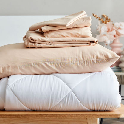 Zenith Solid Cotton Twin Fitted Sheet - 120x200+33 cm
