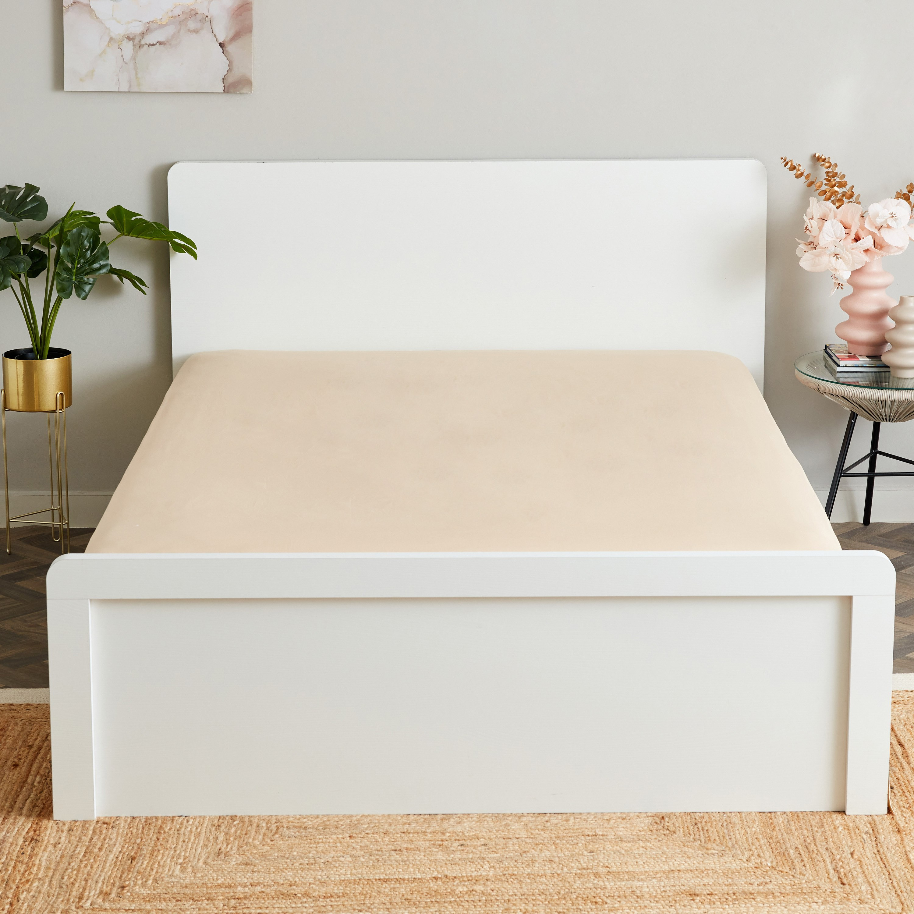 شرشف مطاطي كوين قطن سادة من زينيث - 150x200+33 سم-hbxhomeware-hbxbedroom-image-2