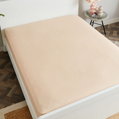 Zenith Solid Cotton Queen Fitted Sheet - 150x200+33 cm