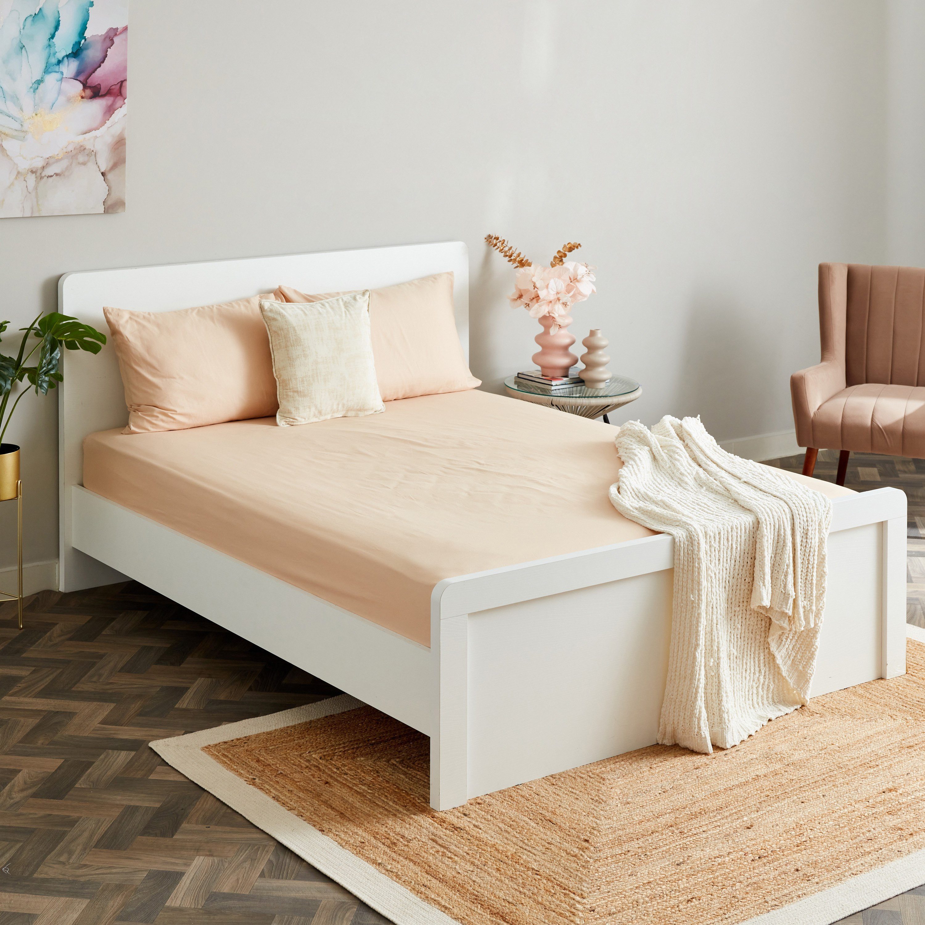شرشف مطاطي كوين قطن سادة من زينيث - 150x200+33 سم-hbxhomeware-hbxbedroom-image-7