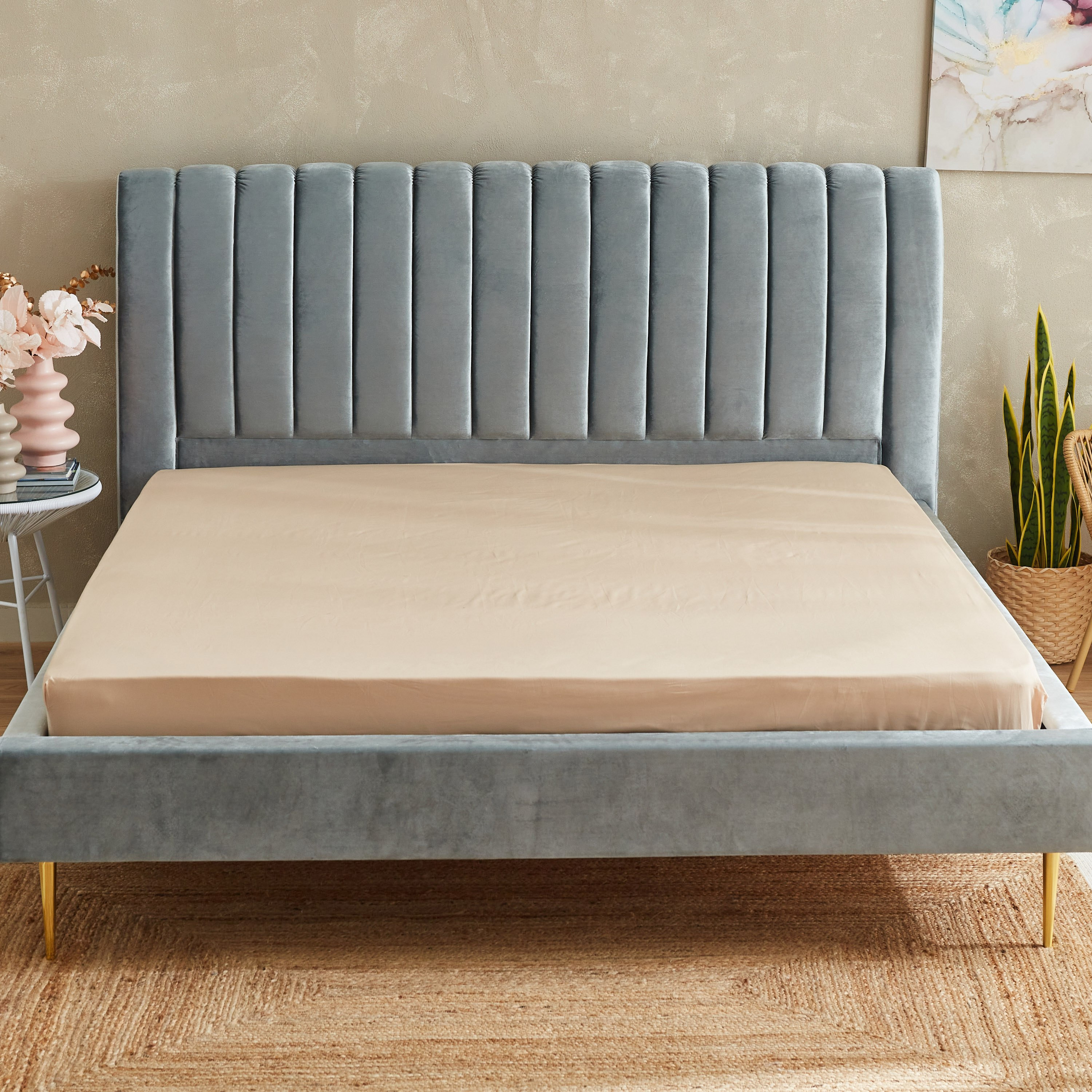 شرشف مطاطي قطن كينج سادة من زينيث - 180x200+33 سم-hbxhomeware-hbxbedroom-image-2