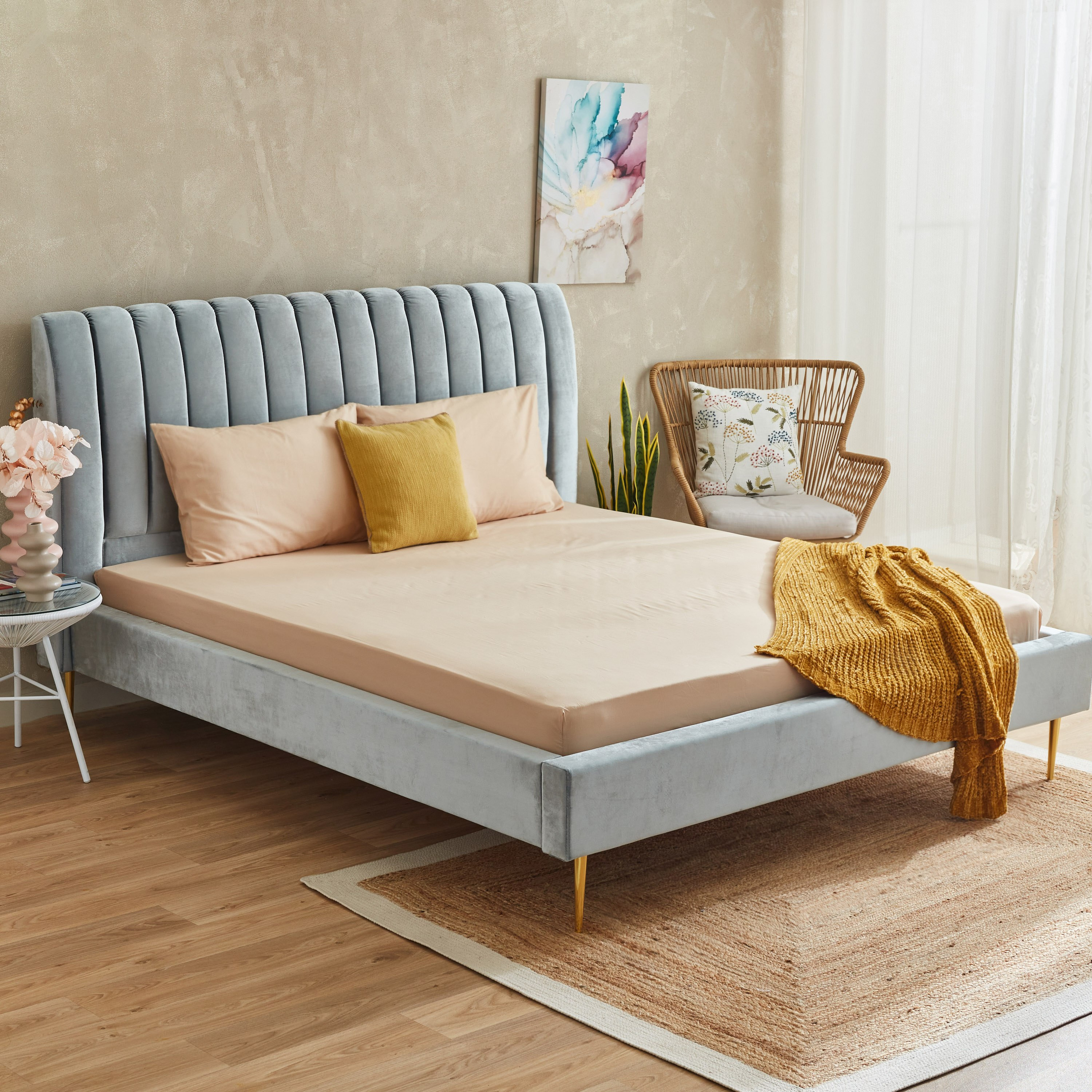 شرشف مطاطي قطن كينج سادة من زينيث - 180x200+33 سم-hbxhomeware-hbxbedroom-image-7