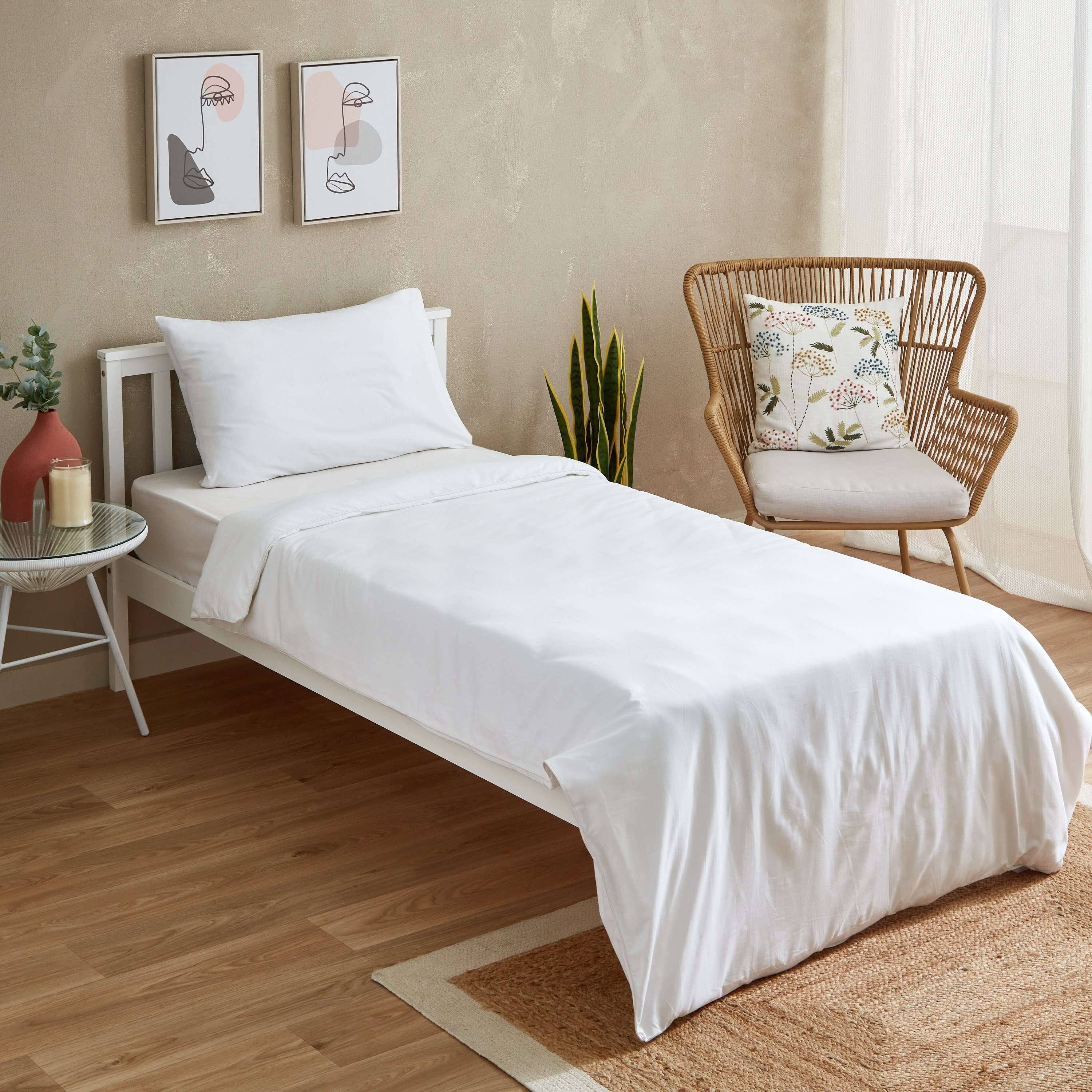 طقم غطاء لحاف قطن فردي سادة 3 قطع من زينيث - 135x220 سم-hbxhomeware-hbxdecorandfurnishings-image-1