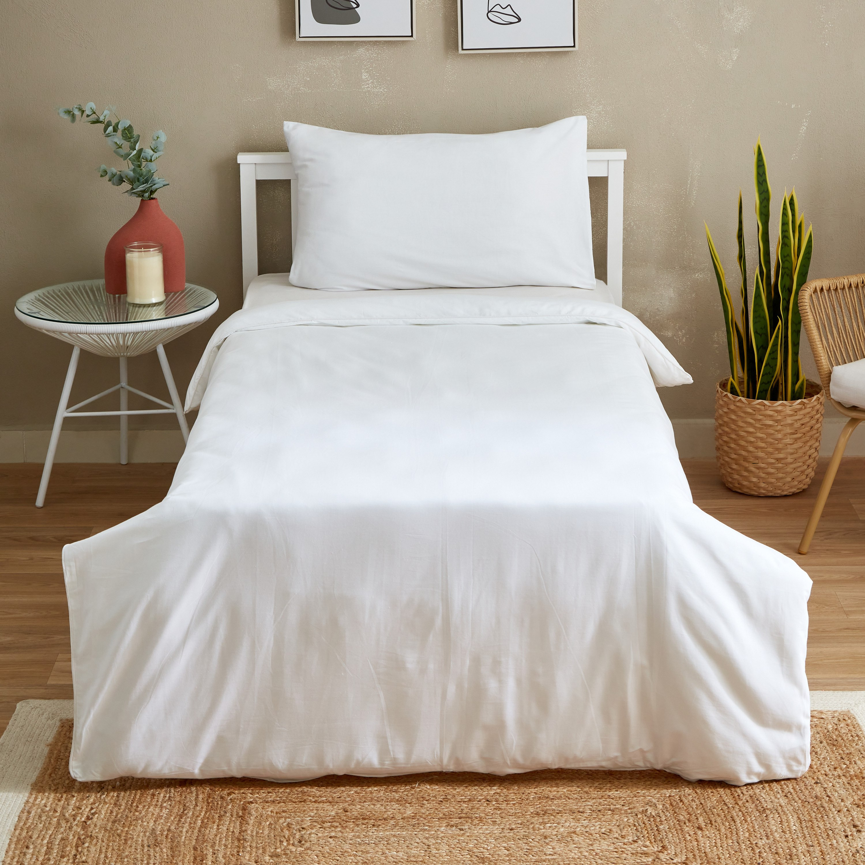 طقم غطاء لحاف قطن فردي سادة 3 قطع من زينيث - 135x220 سم-hbxhomeware-hbxdecorandfurnishings-image-2