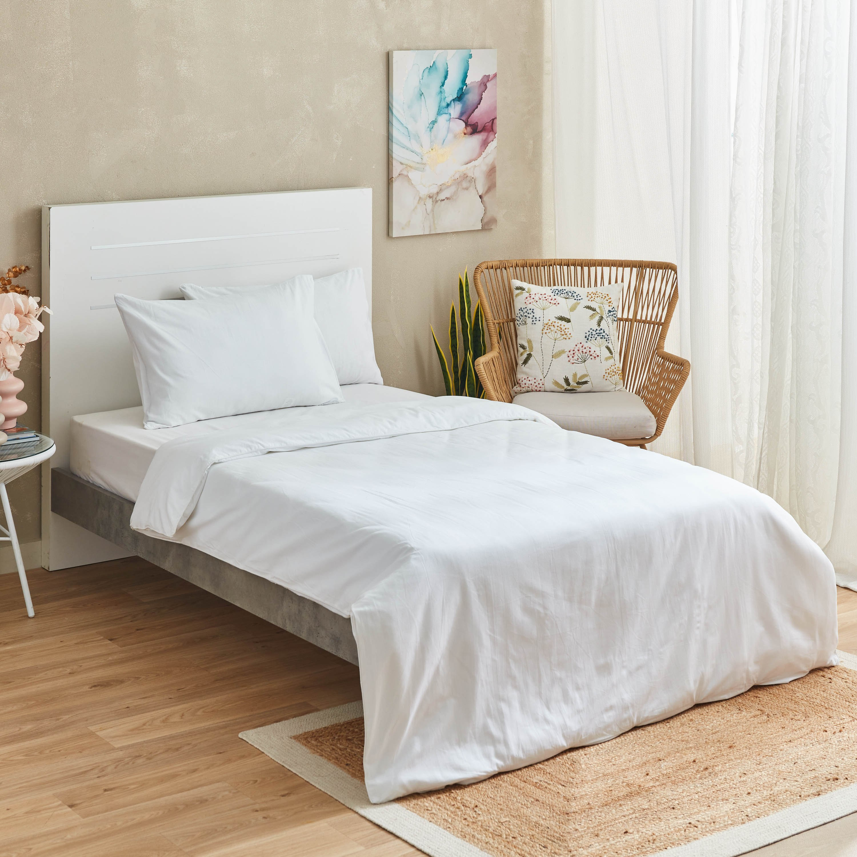 طقم غطاء لحاف قطن سادة مزدوج 4 قطع من زينيث - 160x220 سم-hbxhomeware-hbxdecorandfurnishings-image-1