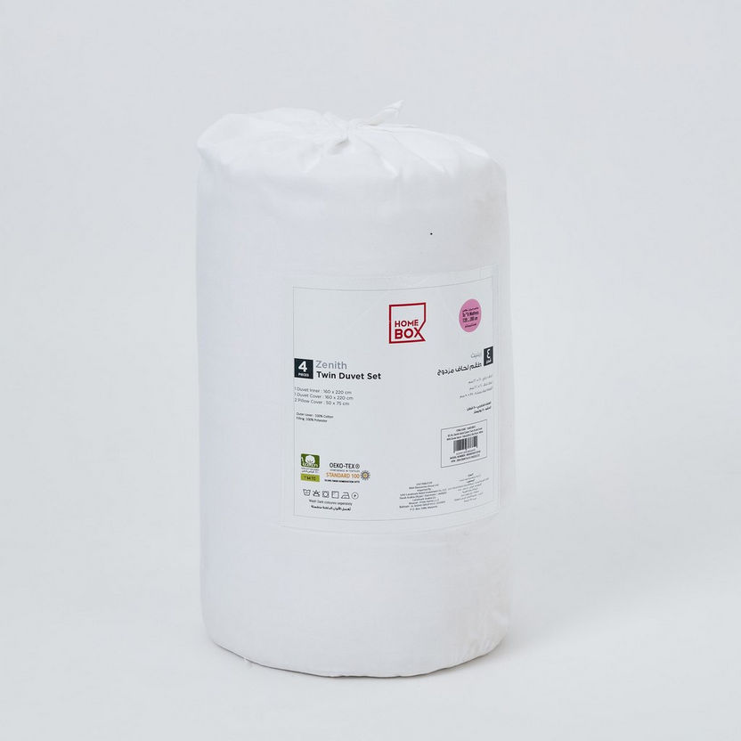 Zenith 4-Piece Solid Cotton Twin Duvet Cover Set - 160x220 cm-Duvet Covers-image-9