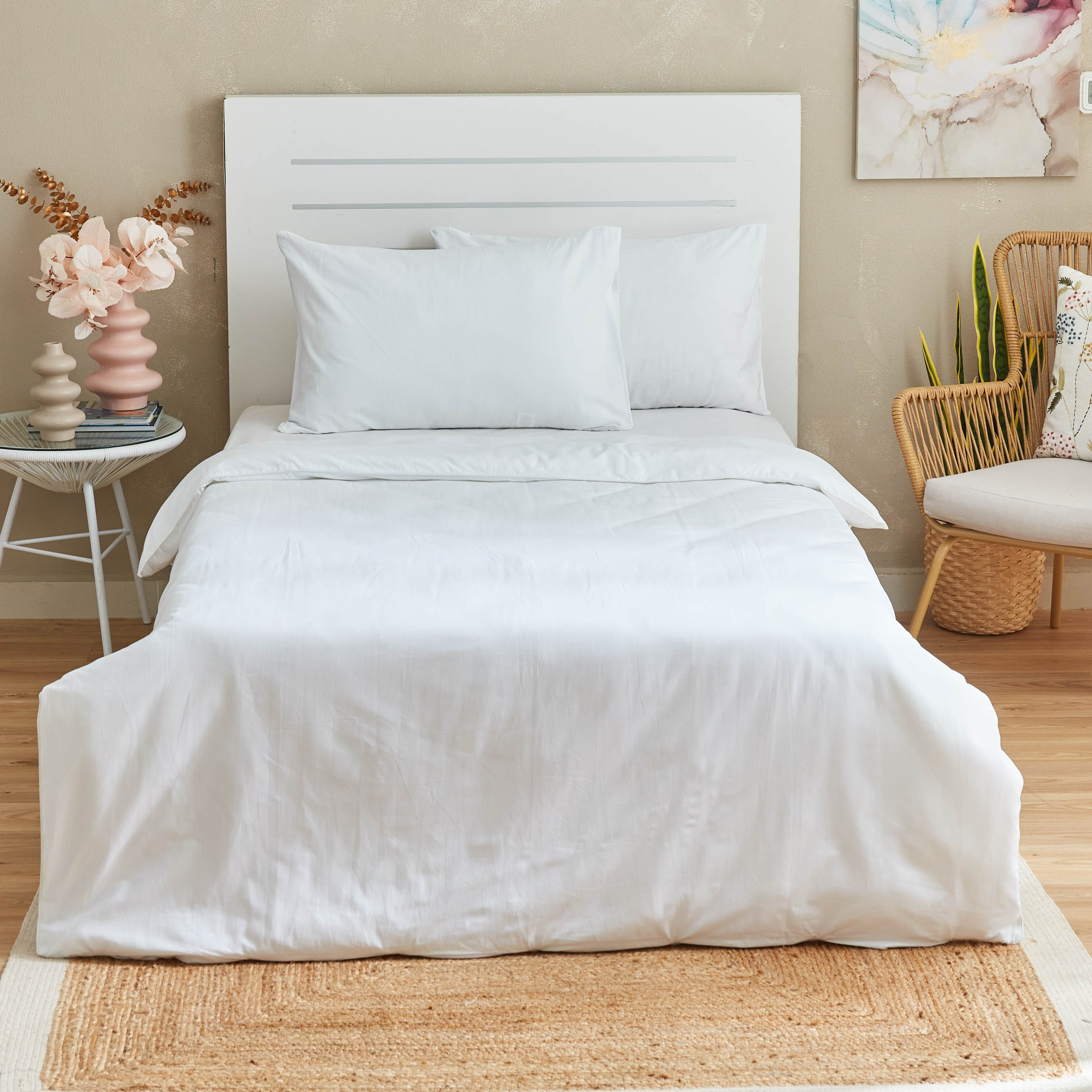 طقم غطاء لحاف قطن سادة مزدوج 4 قطع من زينيث - 160x220 سم-hbxhomeware-hbxdecorandfurnishings-image-2