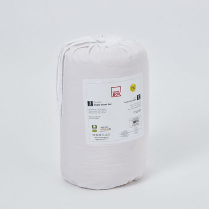 Zenith 3-Piece Solid Cotton Single Duvet Cover Set - 135x220 cms