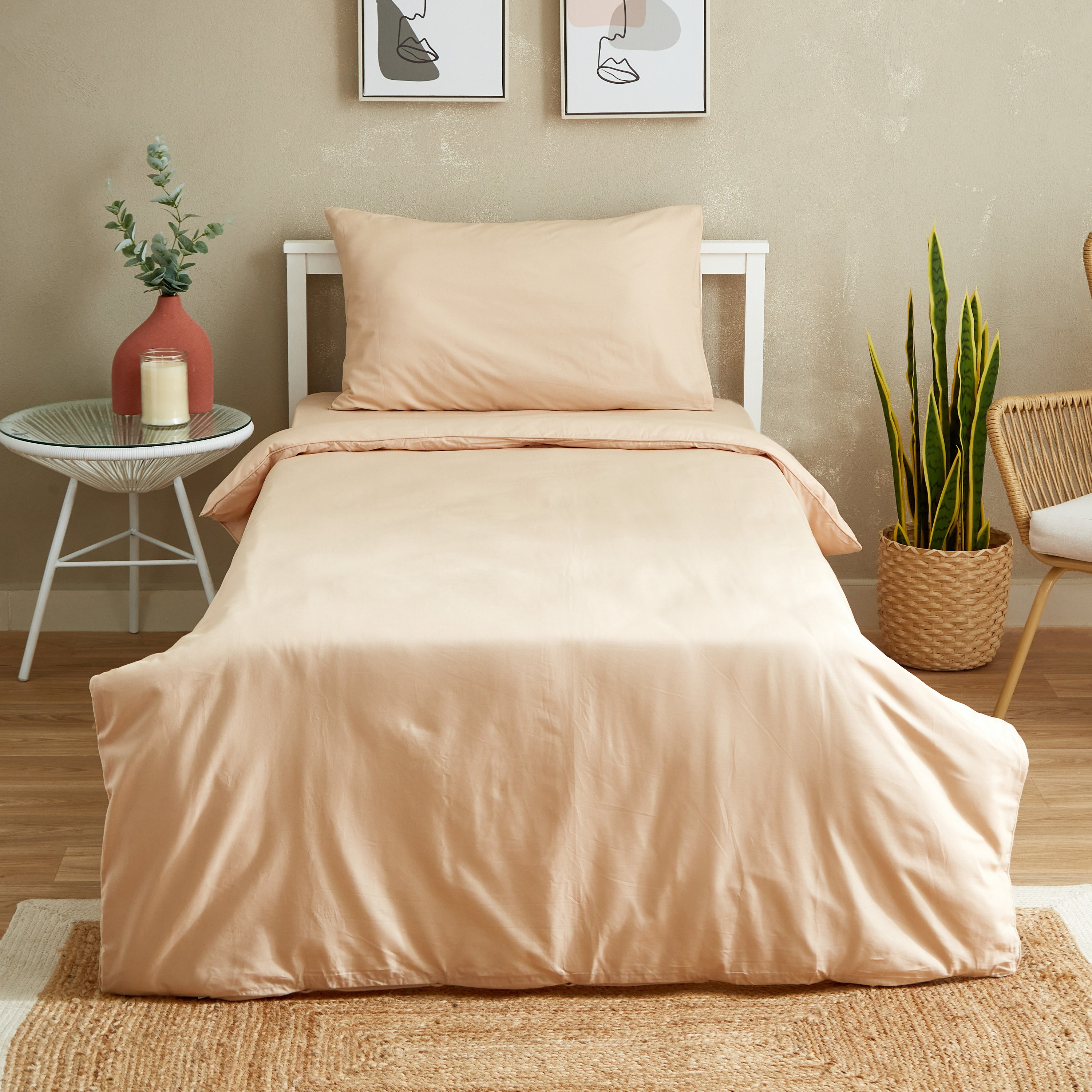 طقم غطاء لحاف قطن فردي سادة 3 قطع من زينيث - 135x220 سم-hbxhomeware-bedding-duvetcovers-image-2
